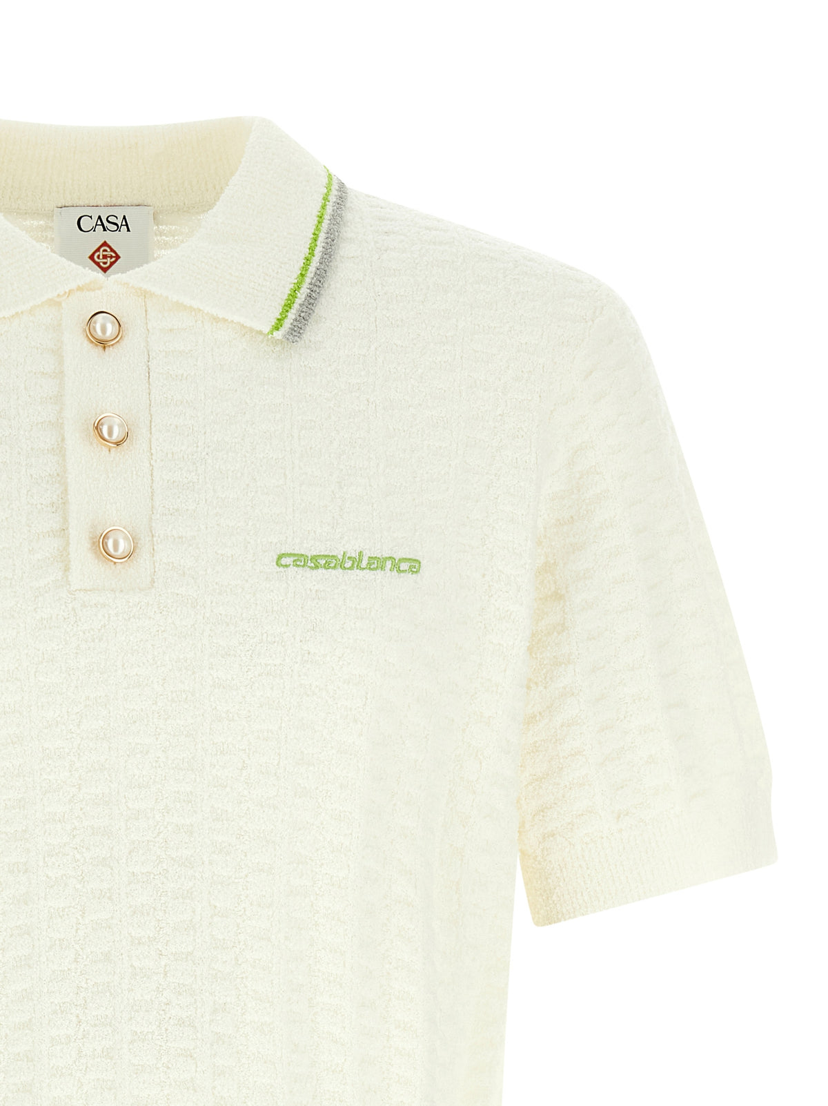Casablanca White Cotton Polo Shirt