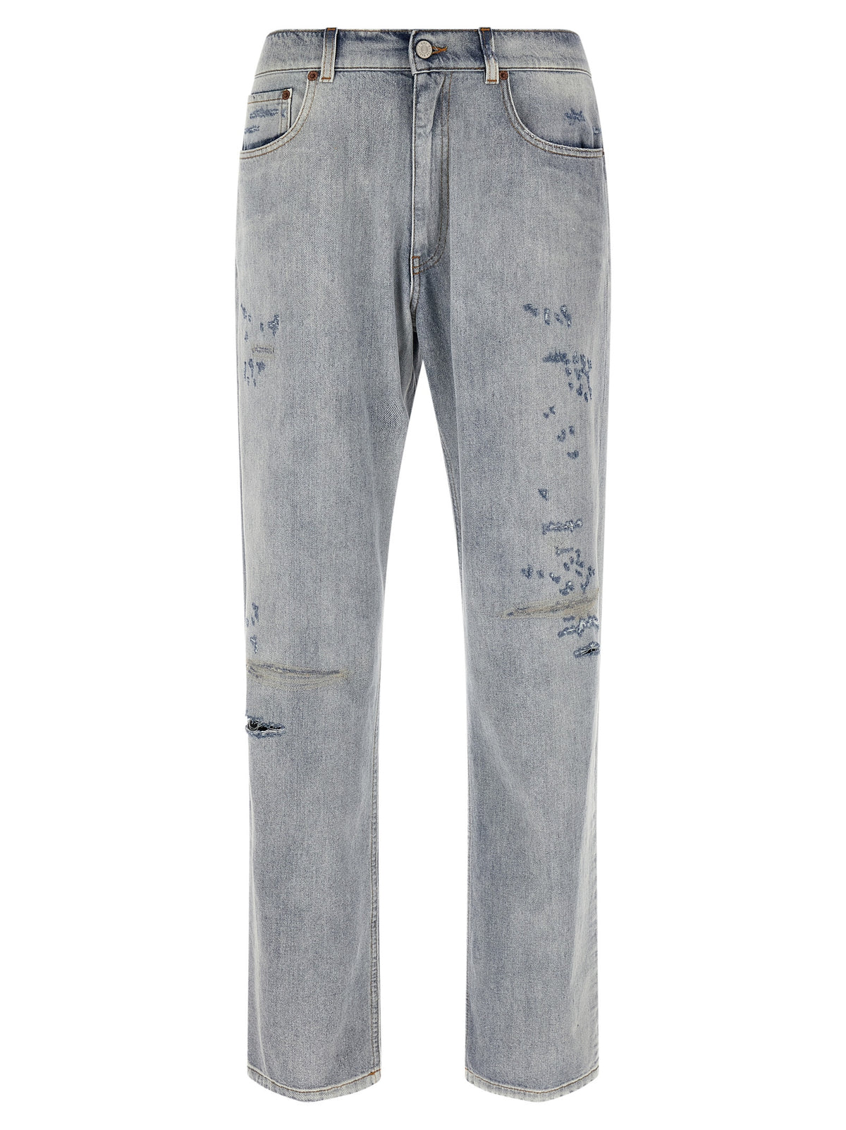 MM6 Maison Margiela Blue Cotton Relaxed Fit Jeans
