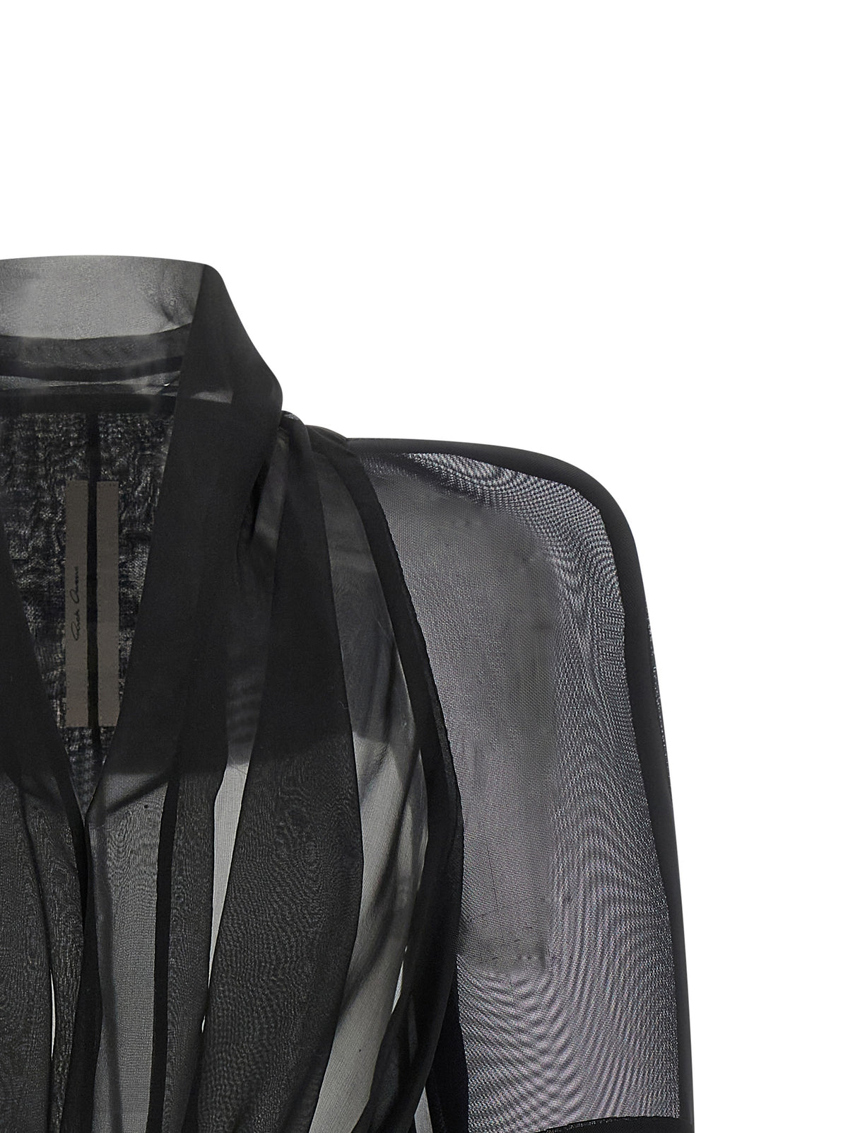 Rick Owens Black Silk Full-Length Jacket