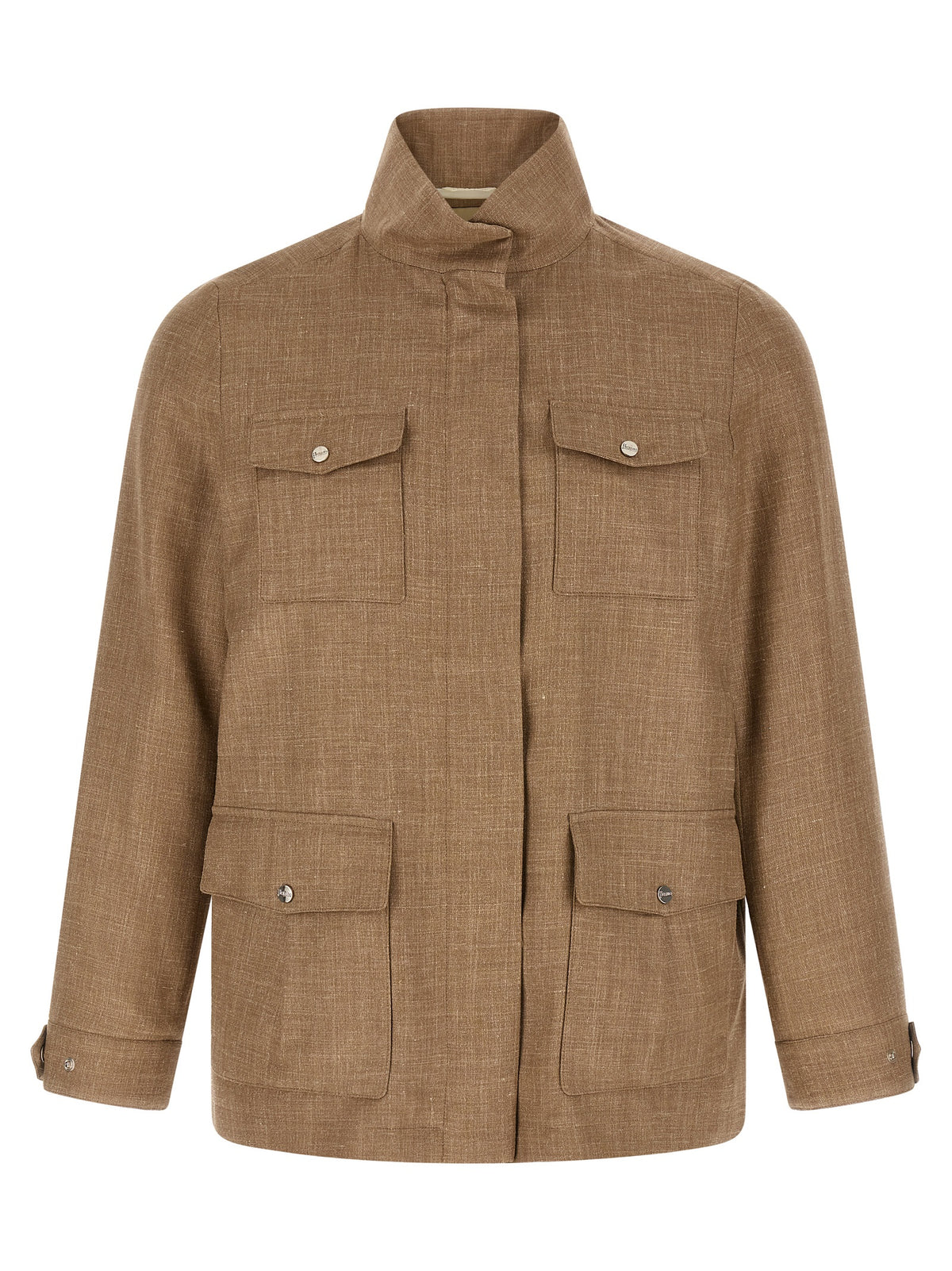 Herno Beige Wool Full-Length Jacket