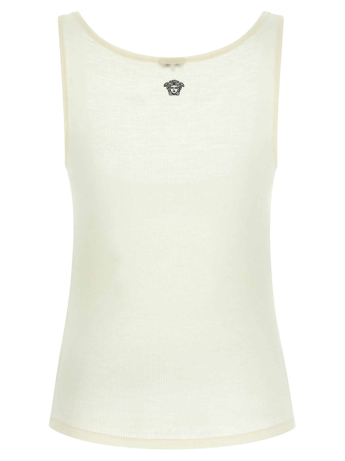 Versace White Virgin Wool Sleeveles T-Shirt