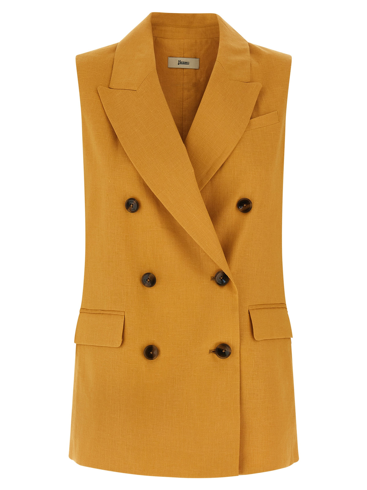 Herno Multicolor Linen Sleeveless Jacket