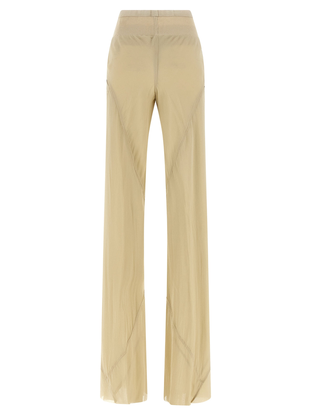 Rick Owens Beige Silk Flared Pants