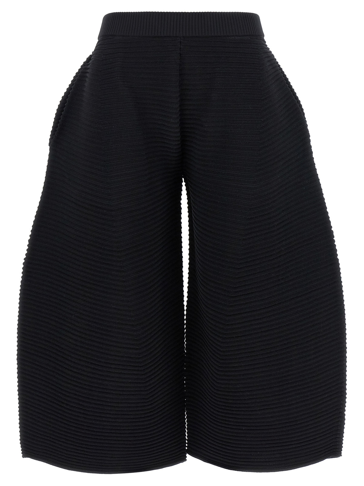 Issey Miyake Black Polyester Cropped Pants
