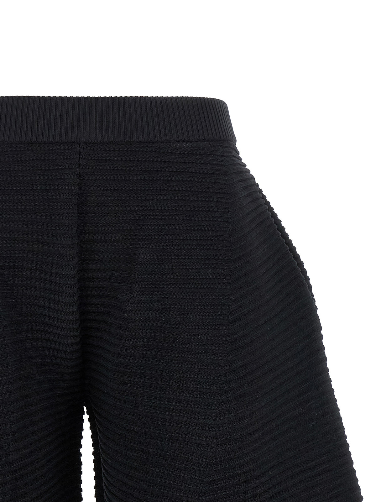 Issey Miyake Black Polyester Cropped Pants