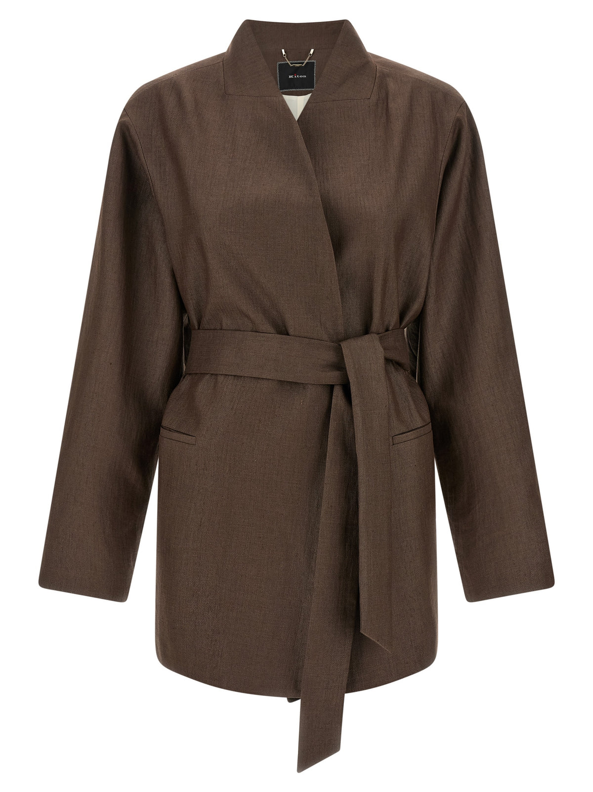 Kiton Brown Polyamide Blazer