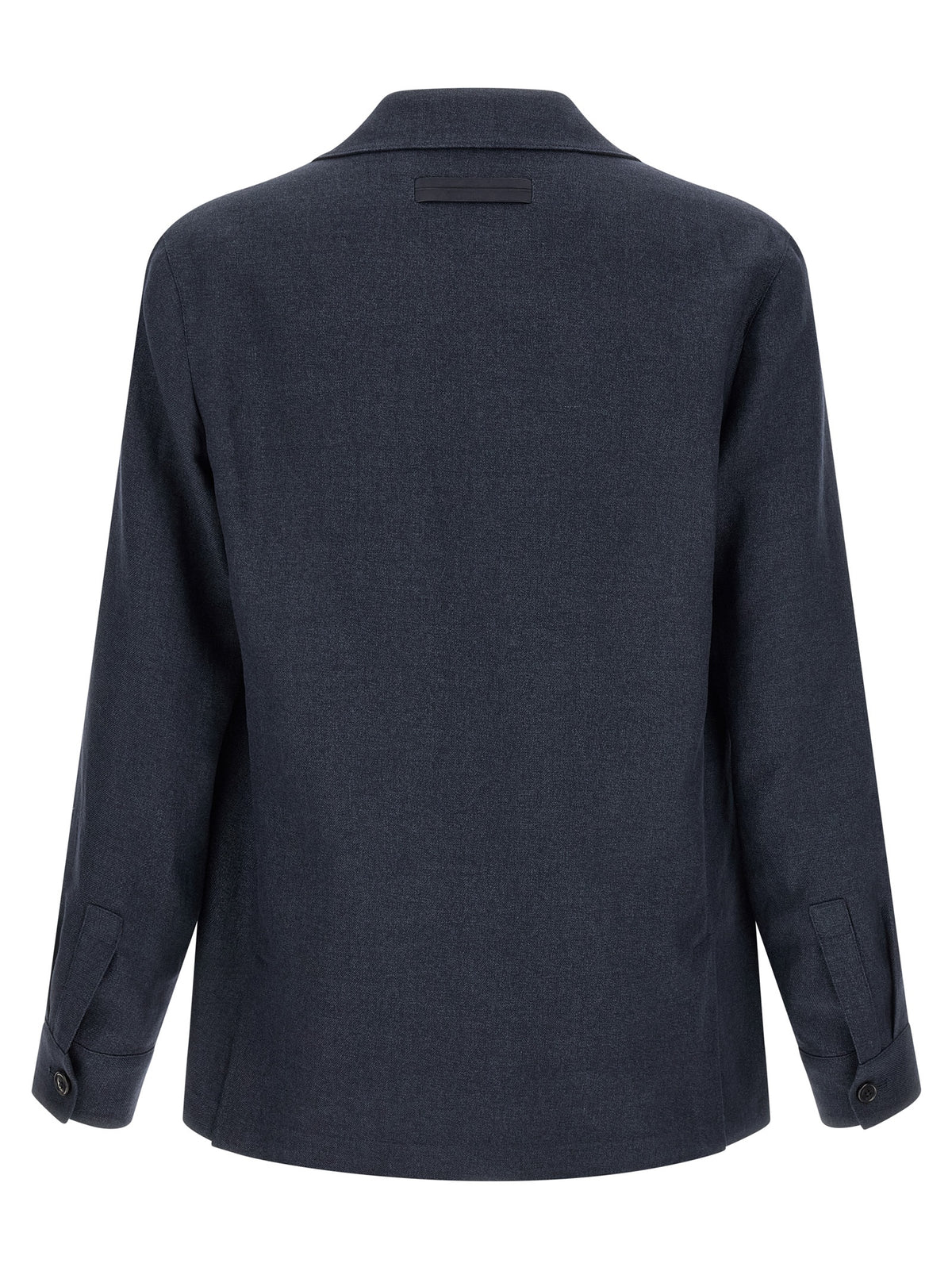 ZEGNA Blue Linen Full-Length Jacket