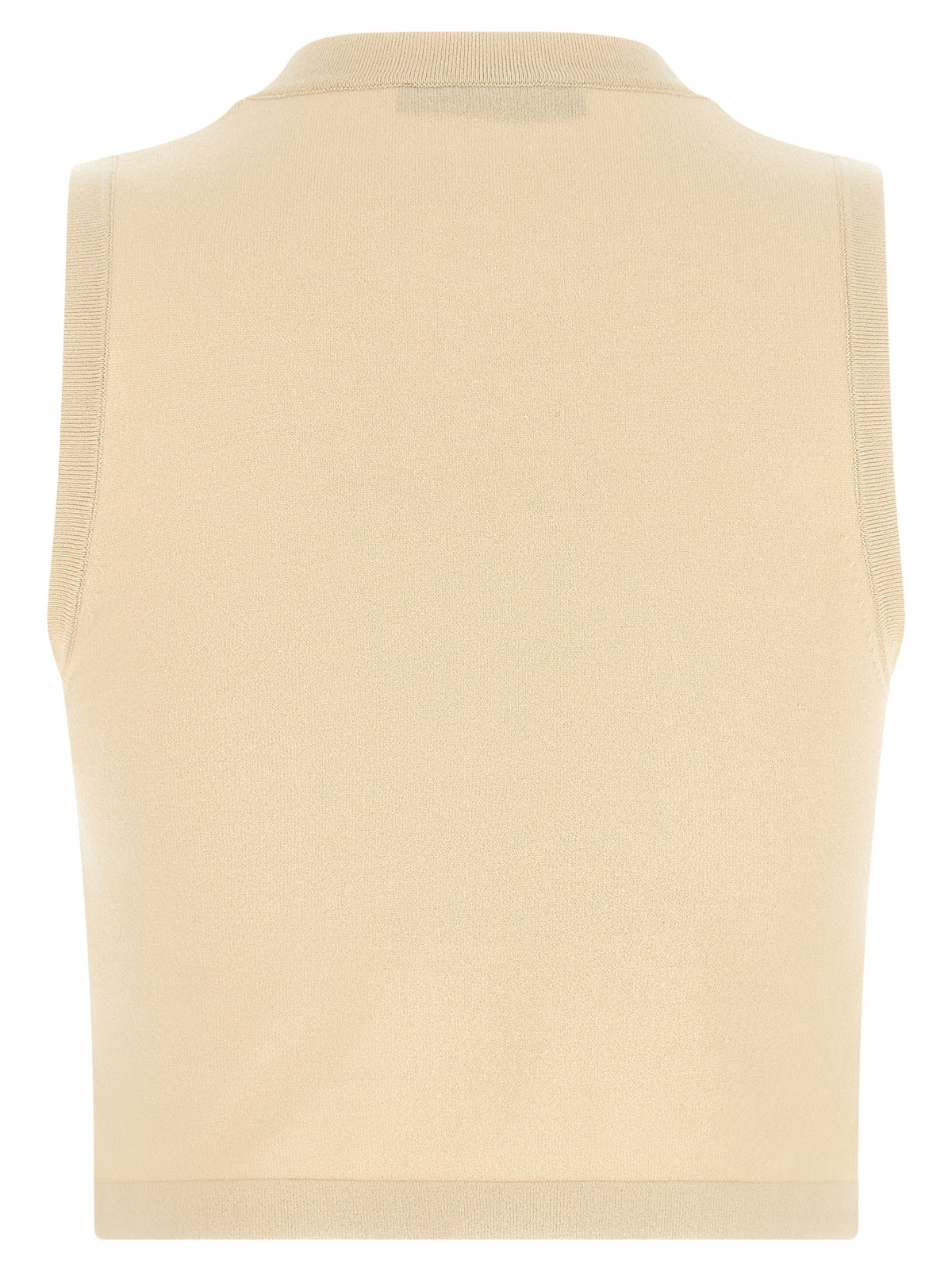 Max Mara Beige Viscose Sleeveles T-Shirt