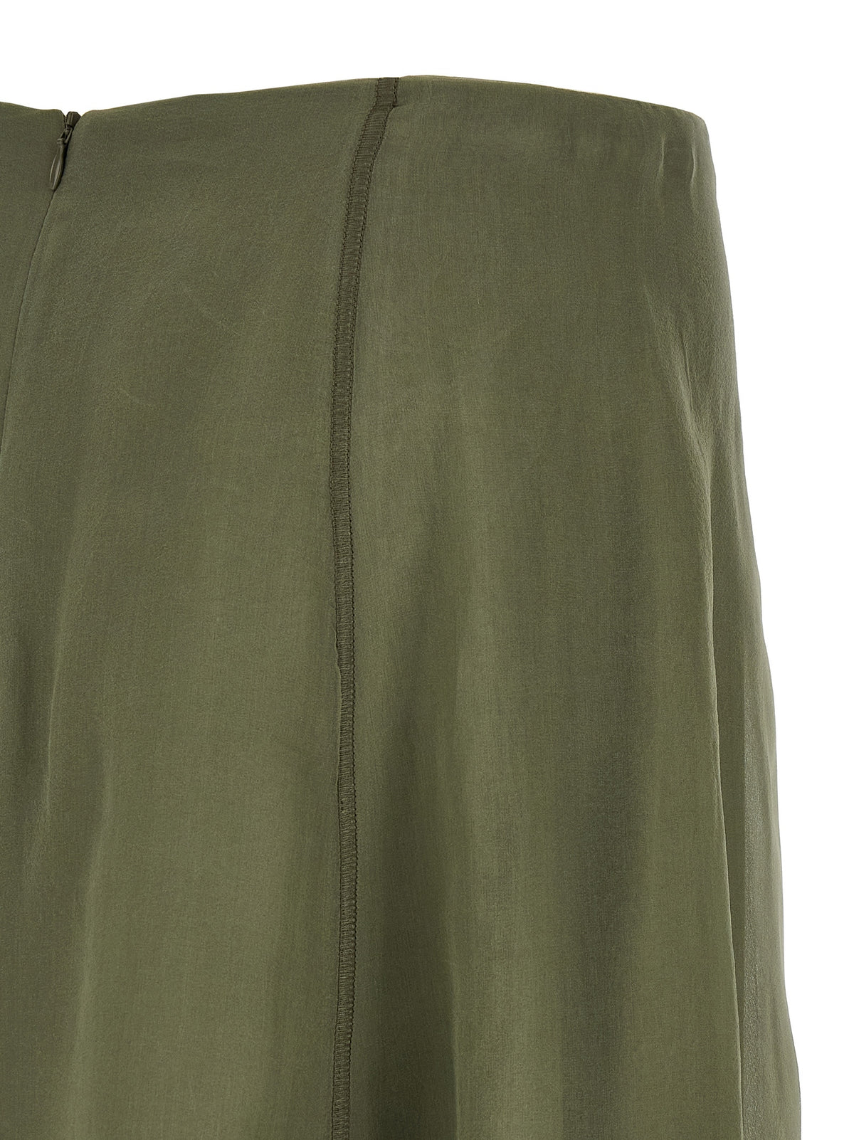 Brunello Cucinelli Bicolor Silk Midi Skirt