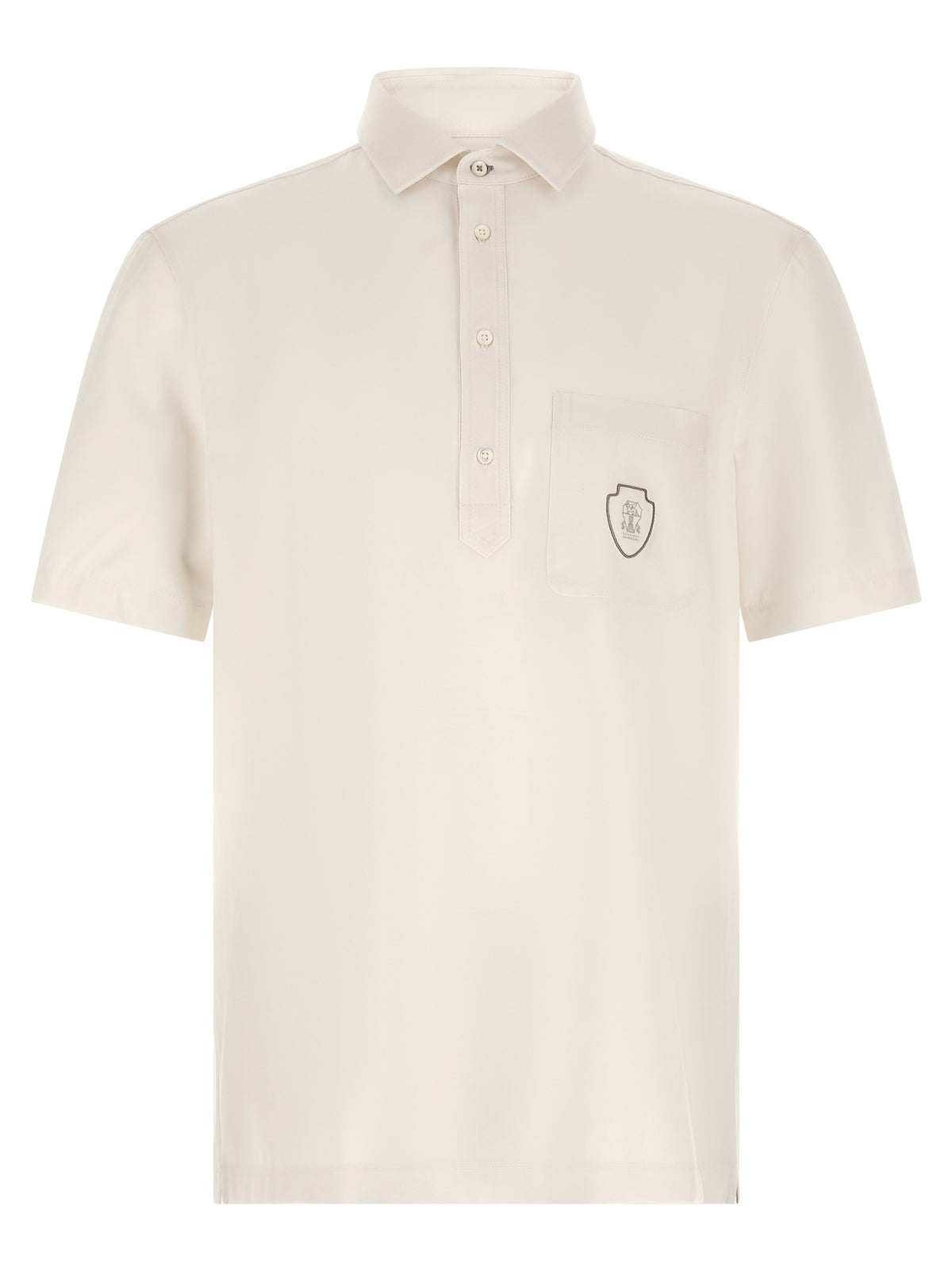 Brunello Cucinelli White Virgin Wool Polo Shirt