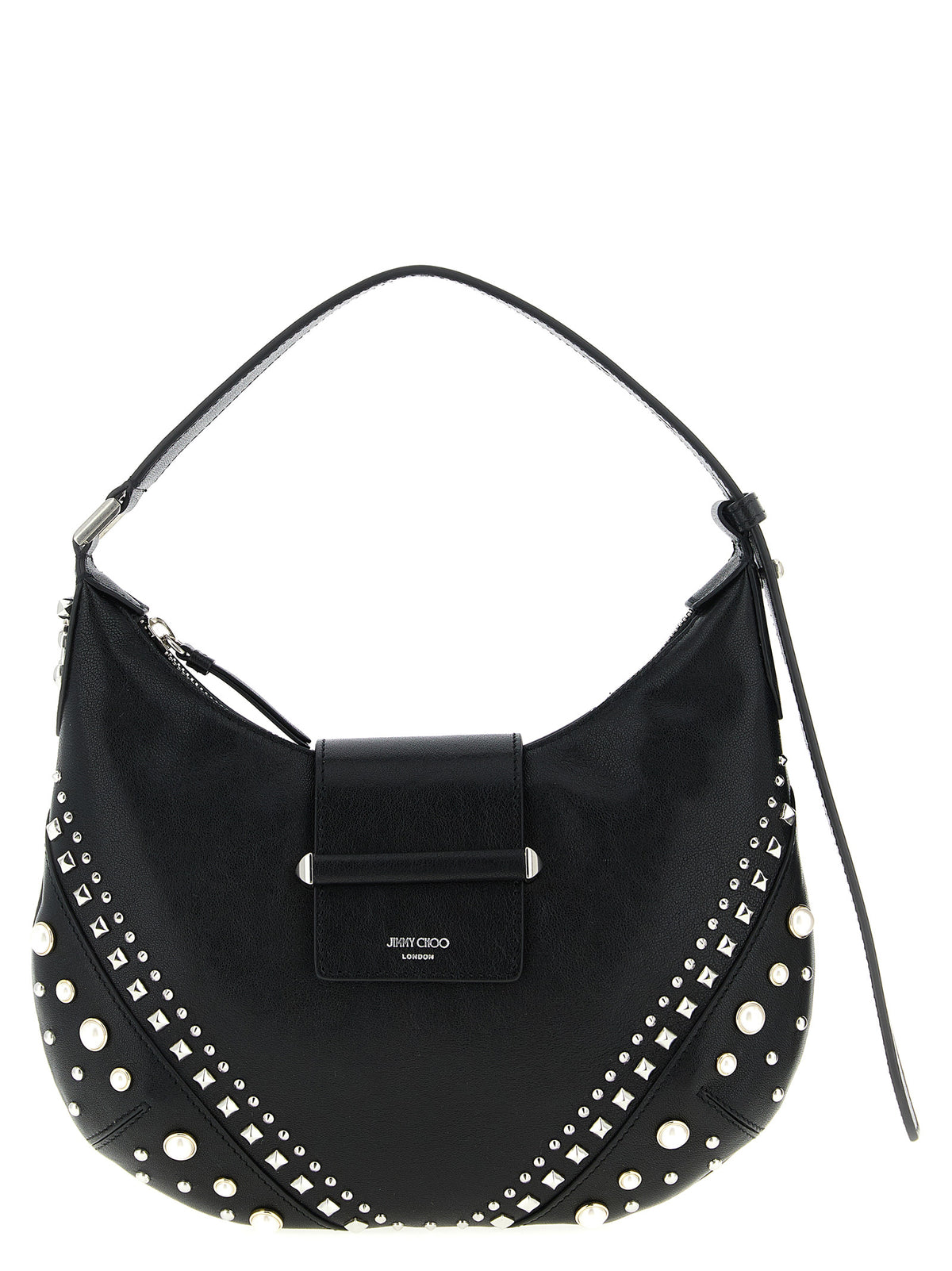 Jimmy Choo White Lamb Leather Shoulder Bag