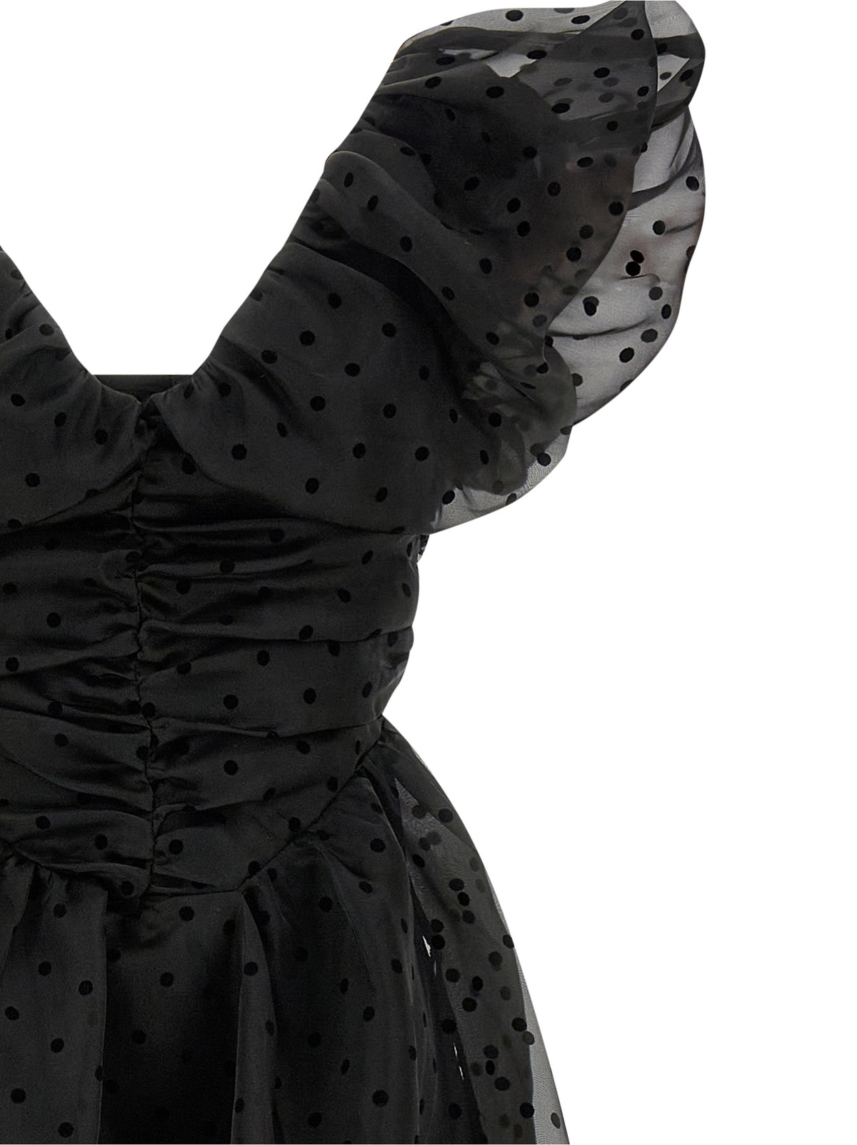 Ganni Black Recycled Polyester Midi Dress