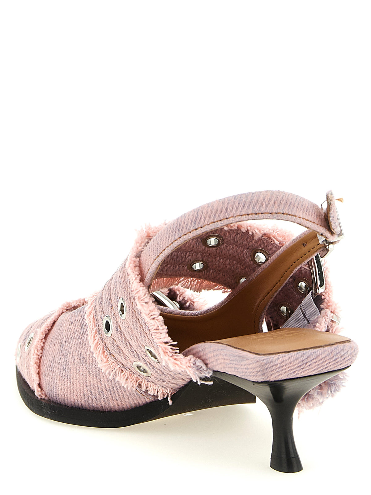 Ganni Multicolor Organic Cotton Mid Heel Pumps