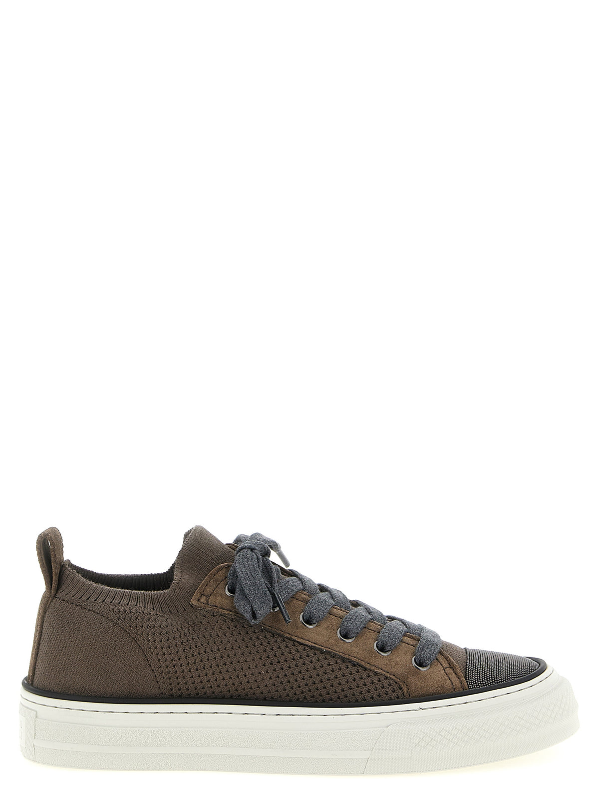 Brunello Cucinelli Brown Cotton Low Top Sneakers