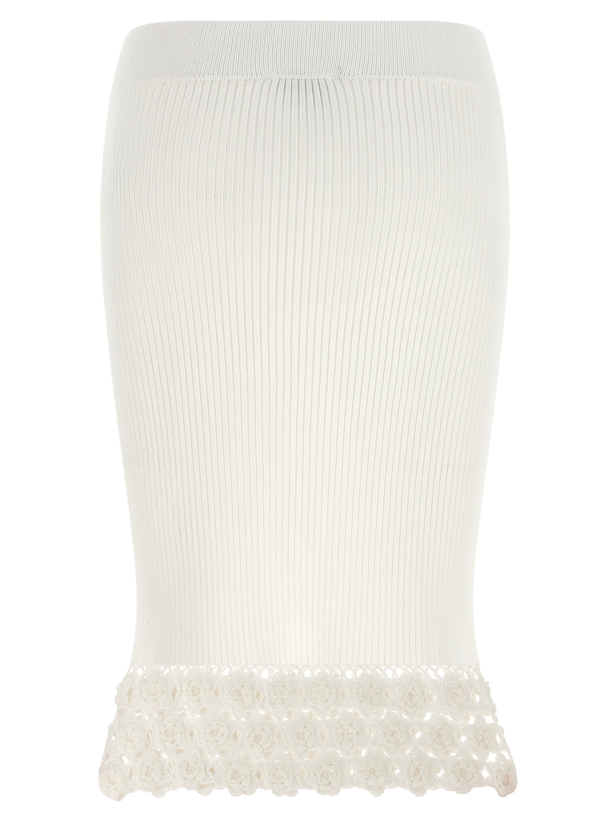 Ganni White Organic Cotton Midi Skirt