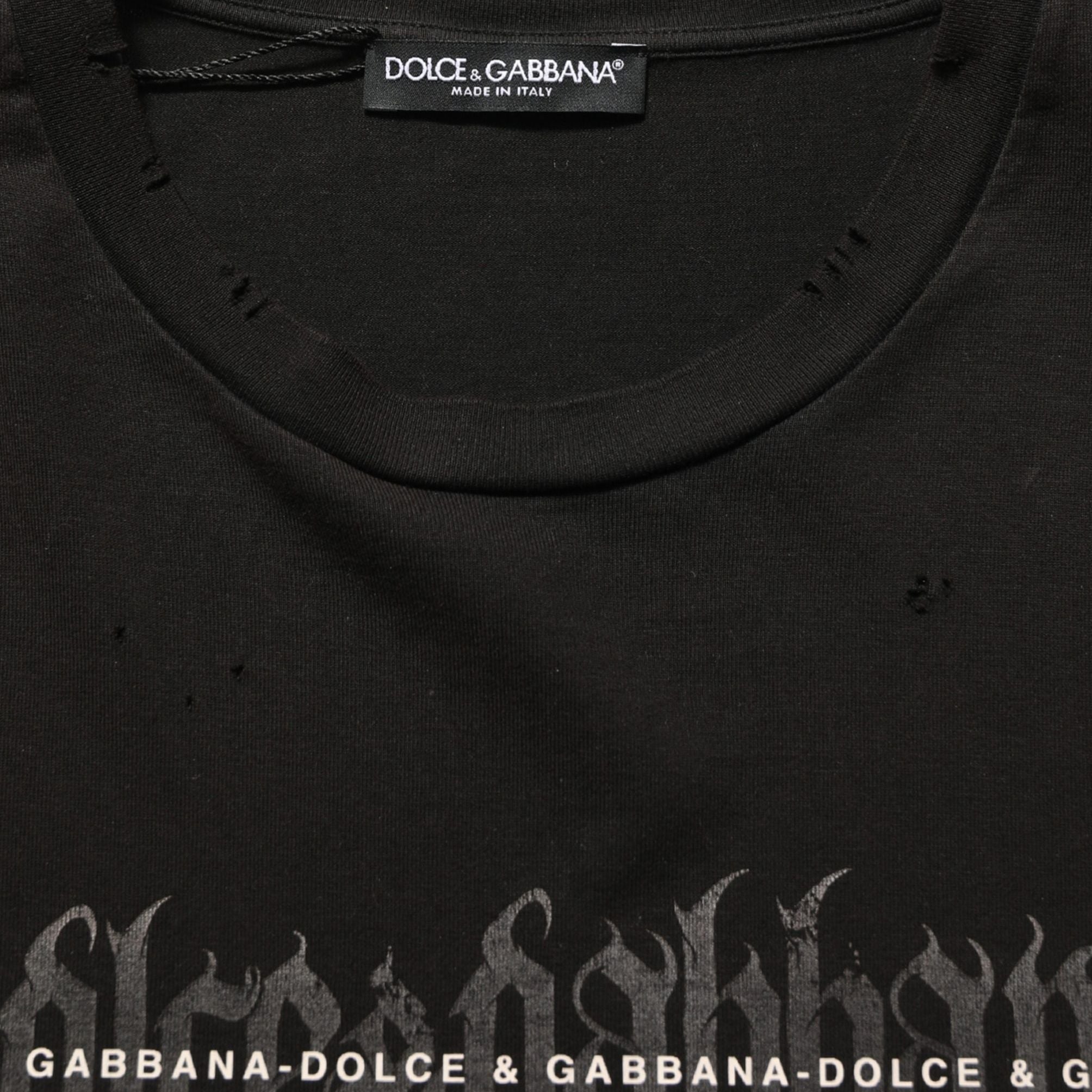 Dolce & Gabbana Black Tropical "IBIZA" Men Crew Neck T-shirt