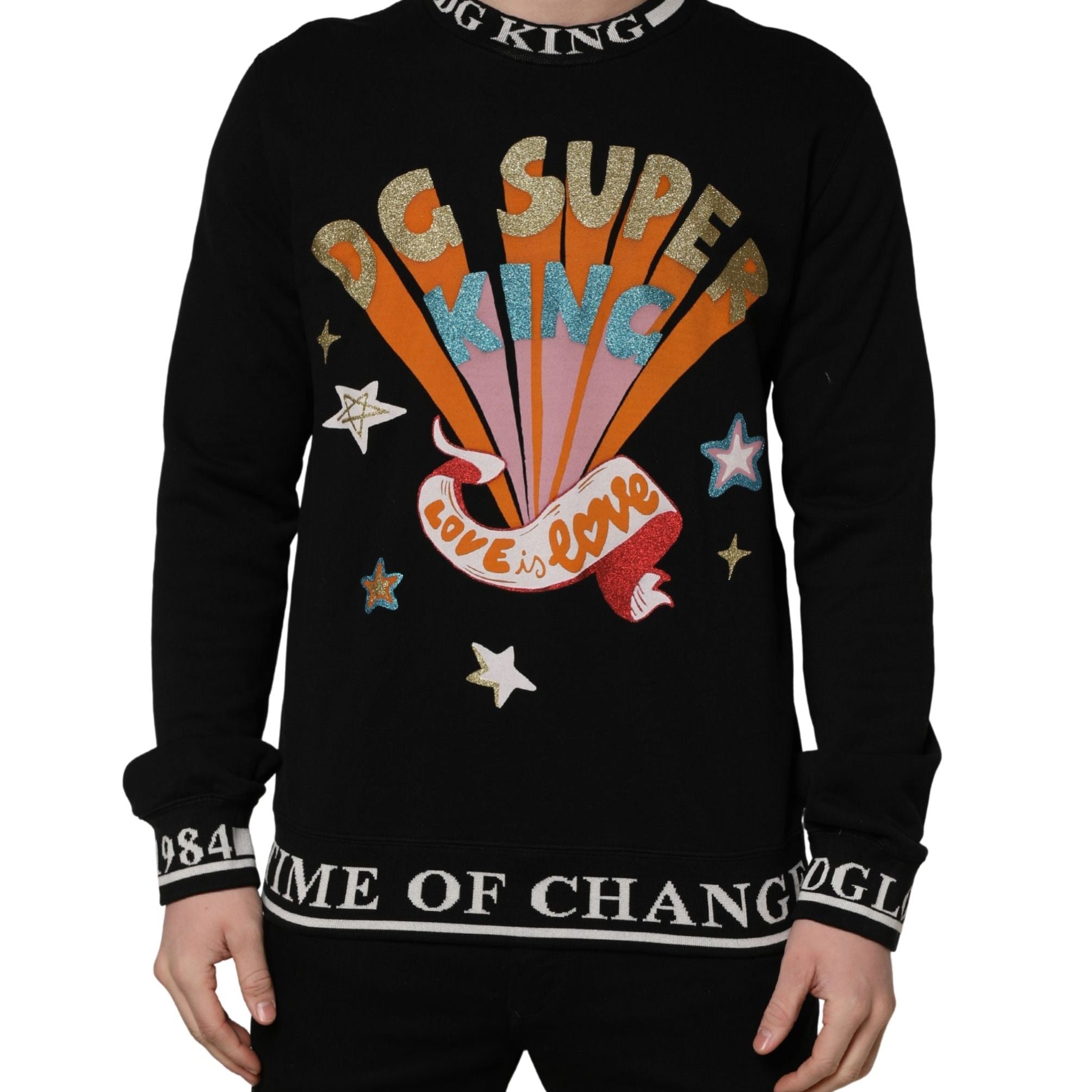 Dolce & Gabbana Black Super King Crew Neck Sweatshirt Sweater