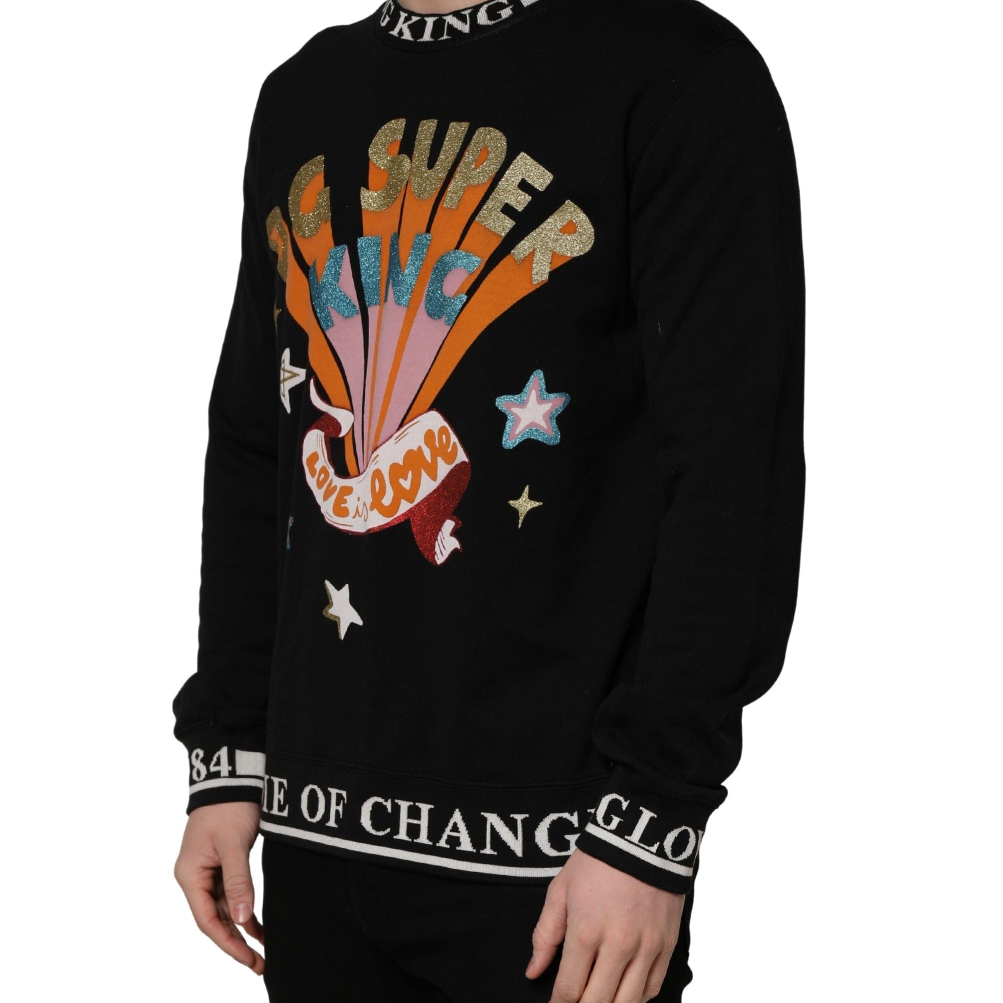 Dolce & Gabbana Black Super King Crew Neck Sweatshirt Sweater