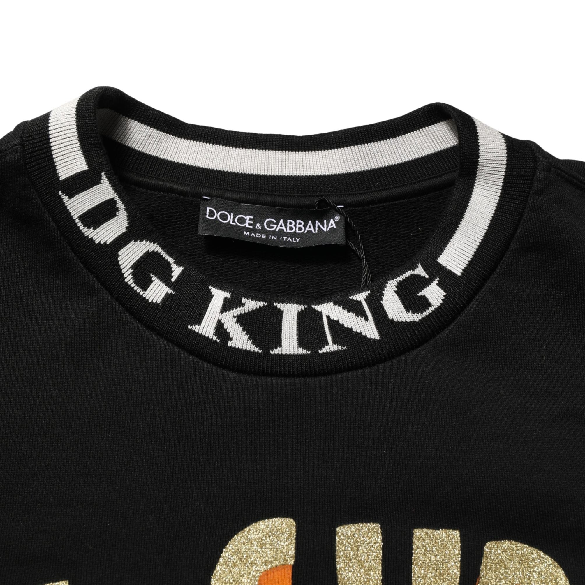 Dolce & Gabbana Black Super King Crew Neck Sweatshirt Sweater