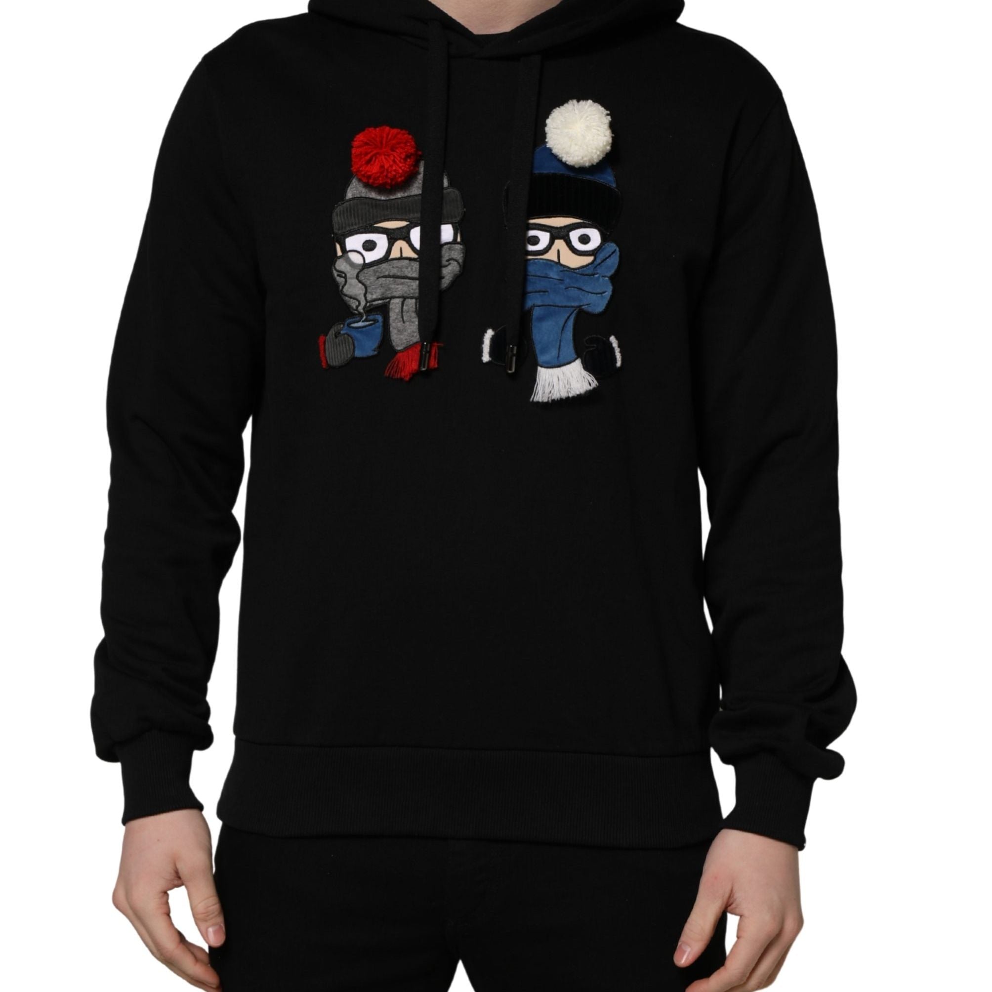 Dolce & Gabbana #dgfamily Black Cotton Hooded Men Sweatshirt Sweater