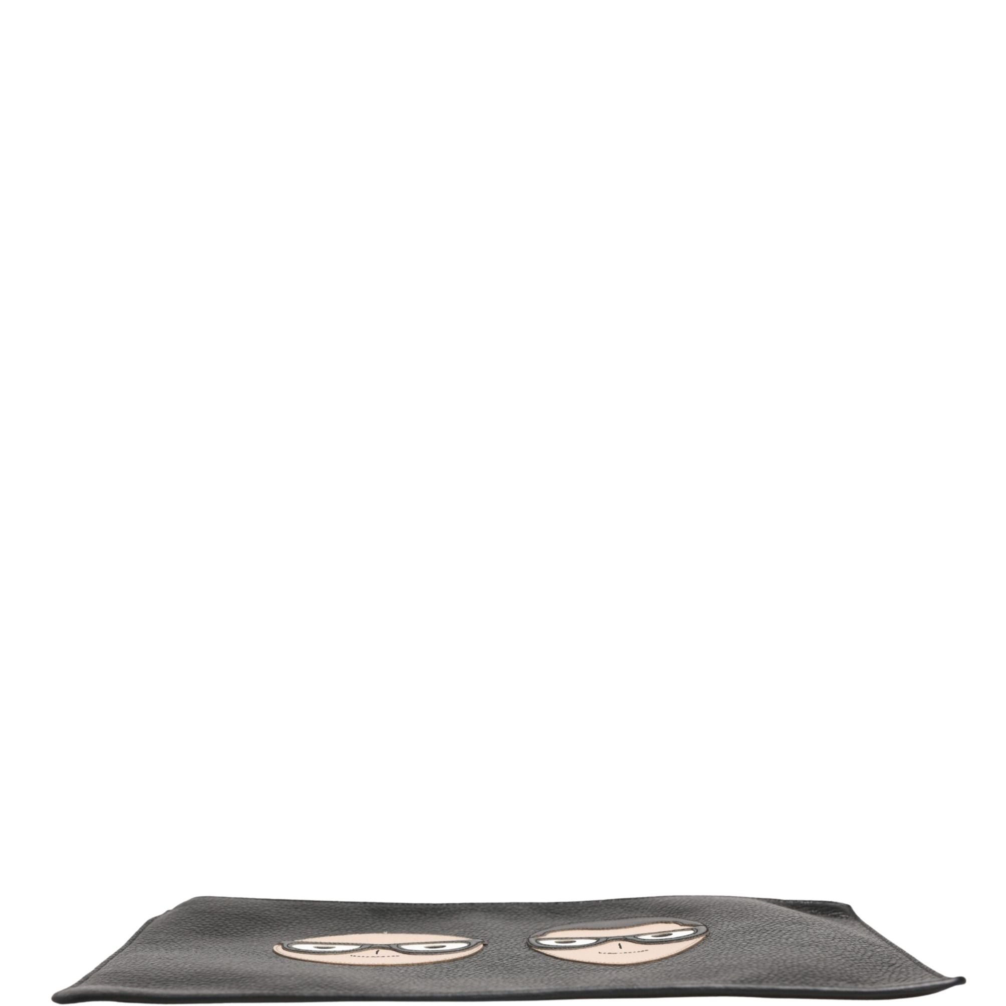 Dolce & Gabbana Black #DGFamily Embellished Leather Clutch Borse Bag