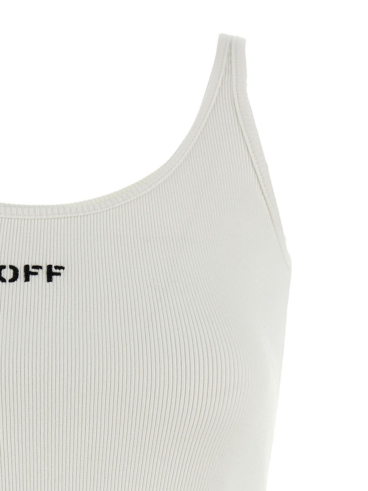 Off-White White Cotton Sleeveles T-Shirt