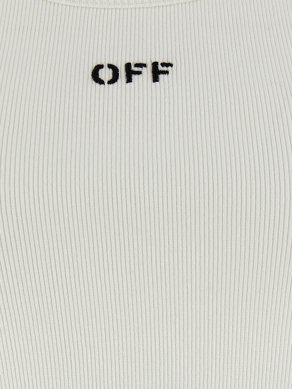 Off-White White Cotton Sleeveles T-Shirt