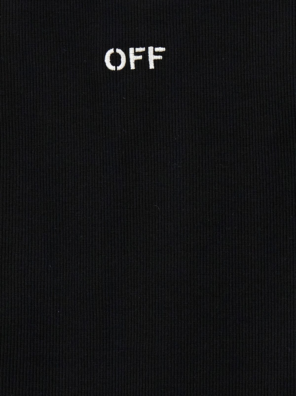 Off-White Black Cotton Sleeveles T-Shirt
