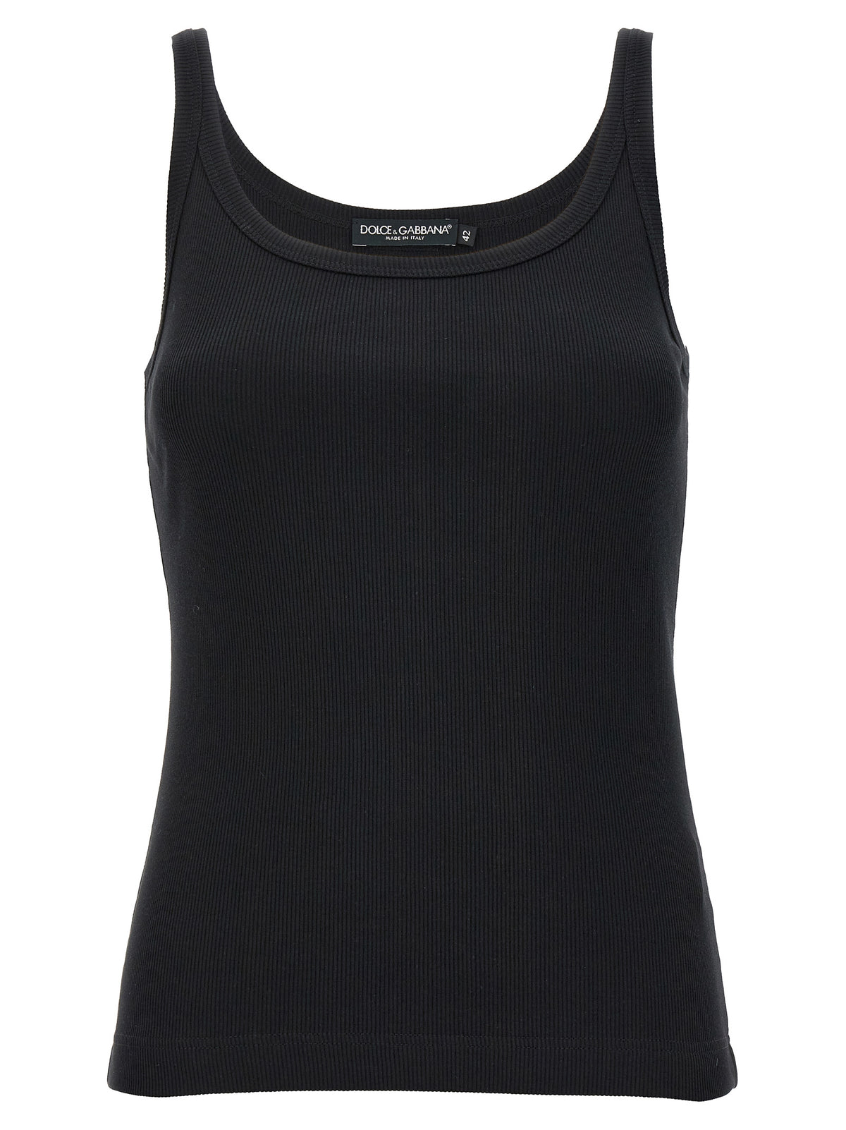 Dolce & Gabbana Black Cotton Tank Tops