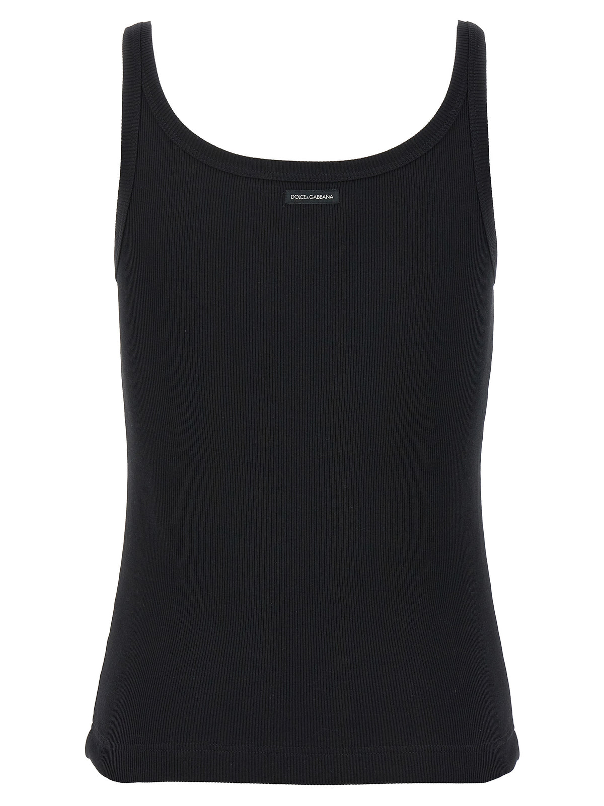 Dolce & Gabbana Black Cotton Tank Tops