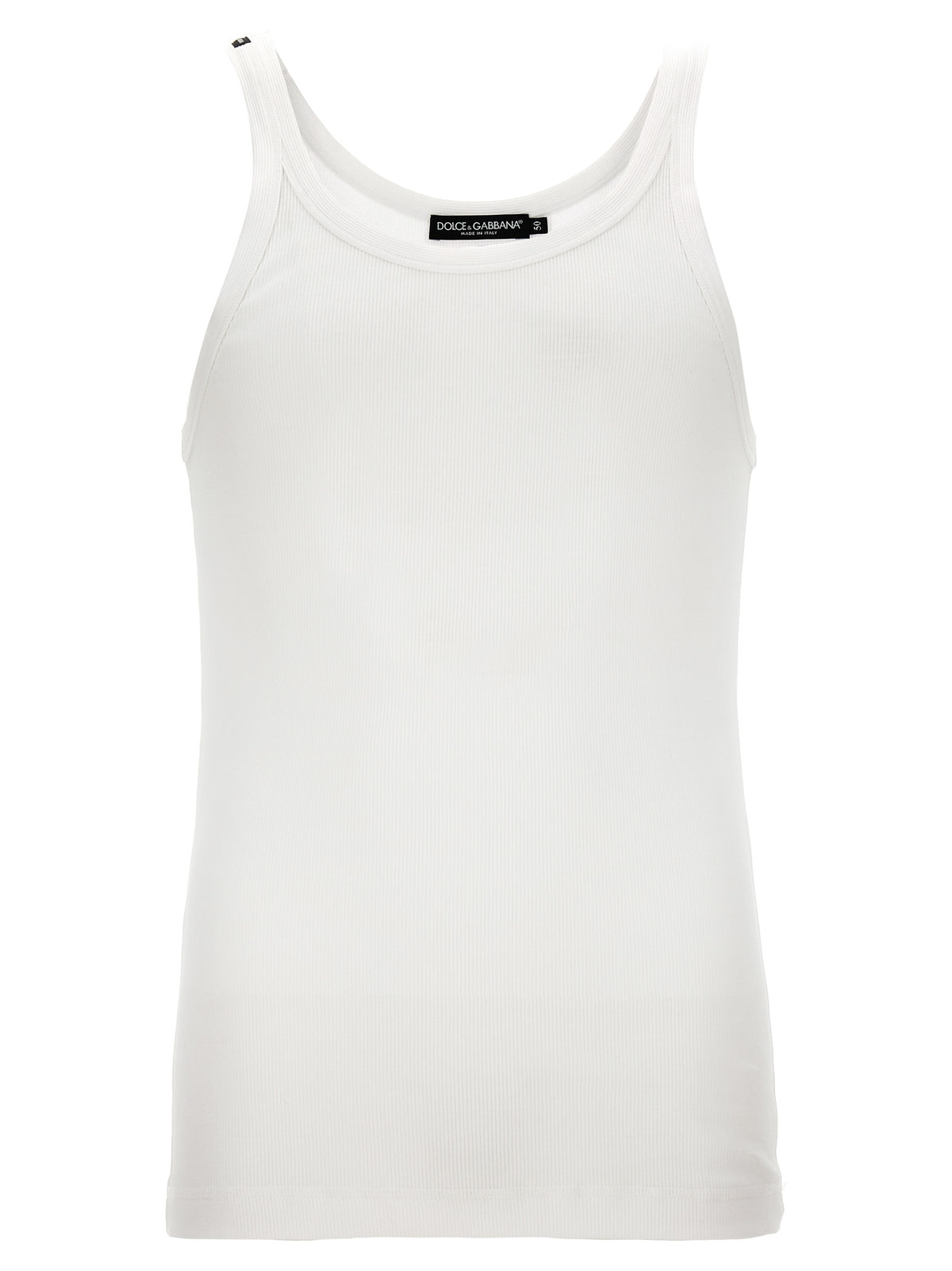 Dolce & Gabbana White Cotton Tank Tops