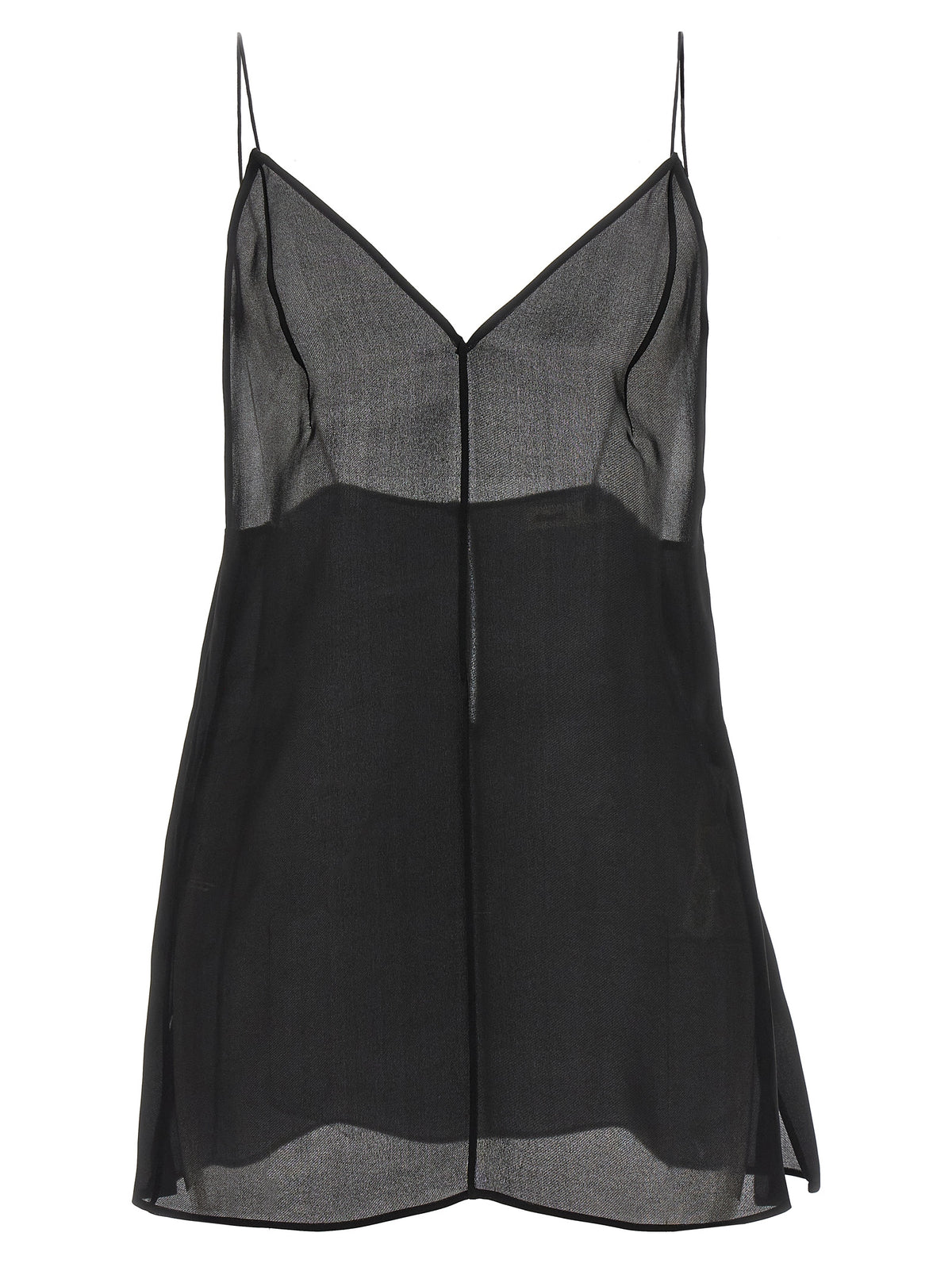 Khaite Black Silk Tank Tops