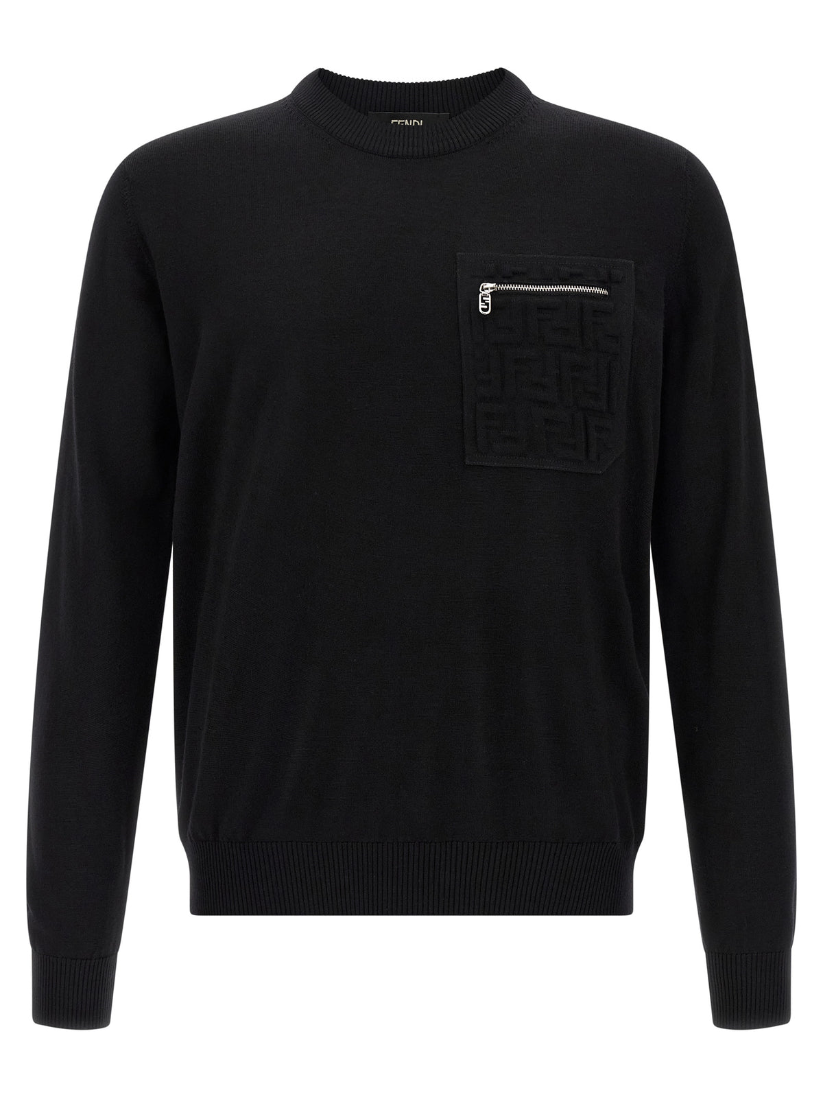 Fendi Black Virgin Wool Cardigan