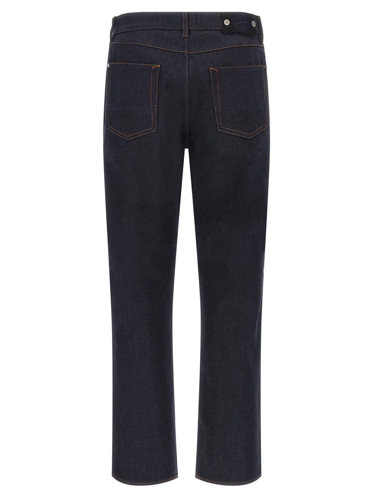 Stone Island Blue Cotton Straight-Leg Jeans