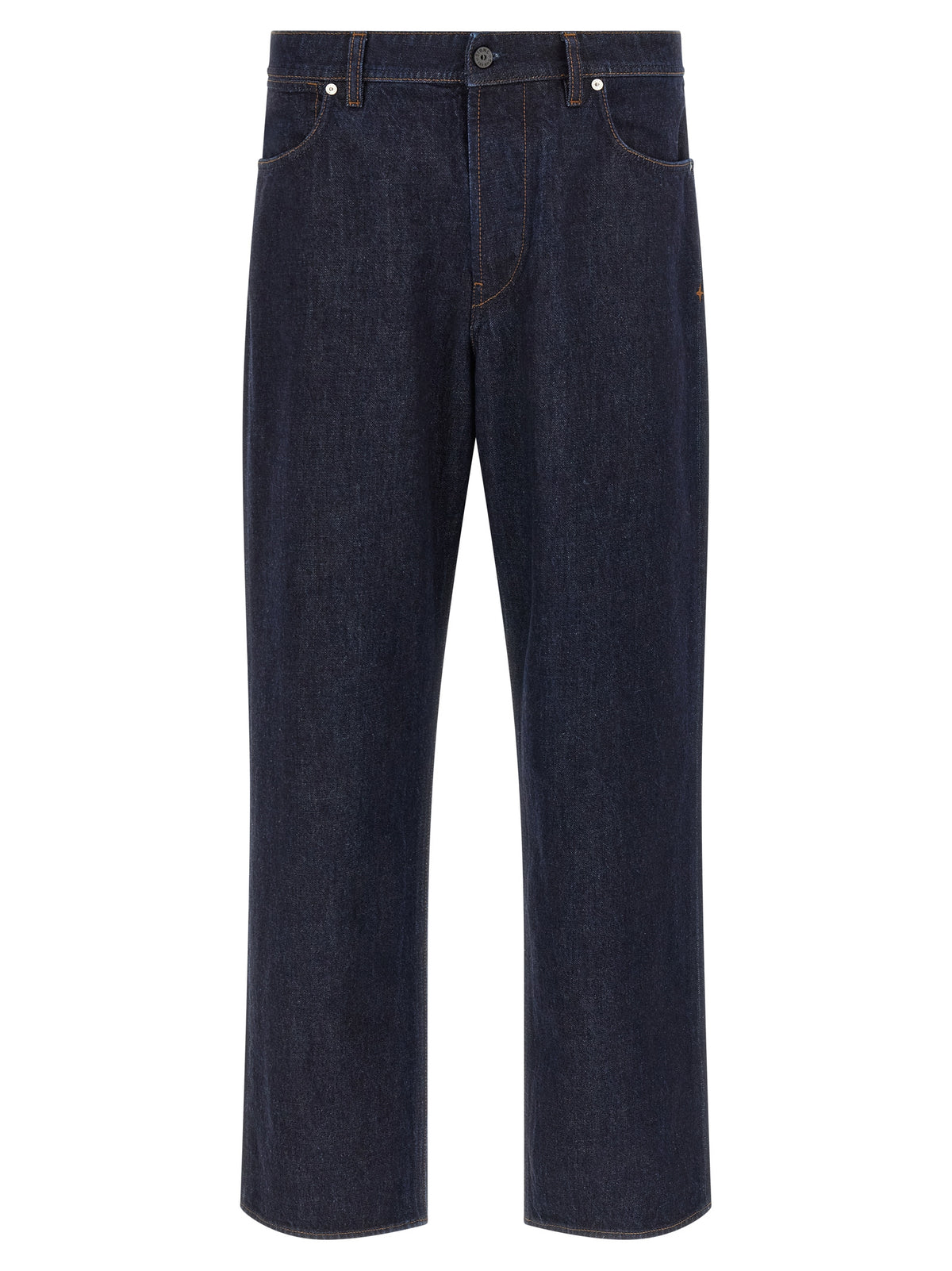 Stone Island Blue Cotton Straight-Leg Jeans
