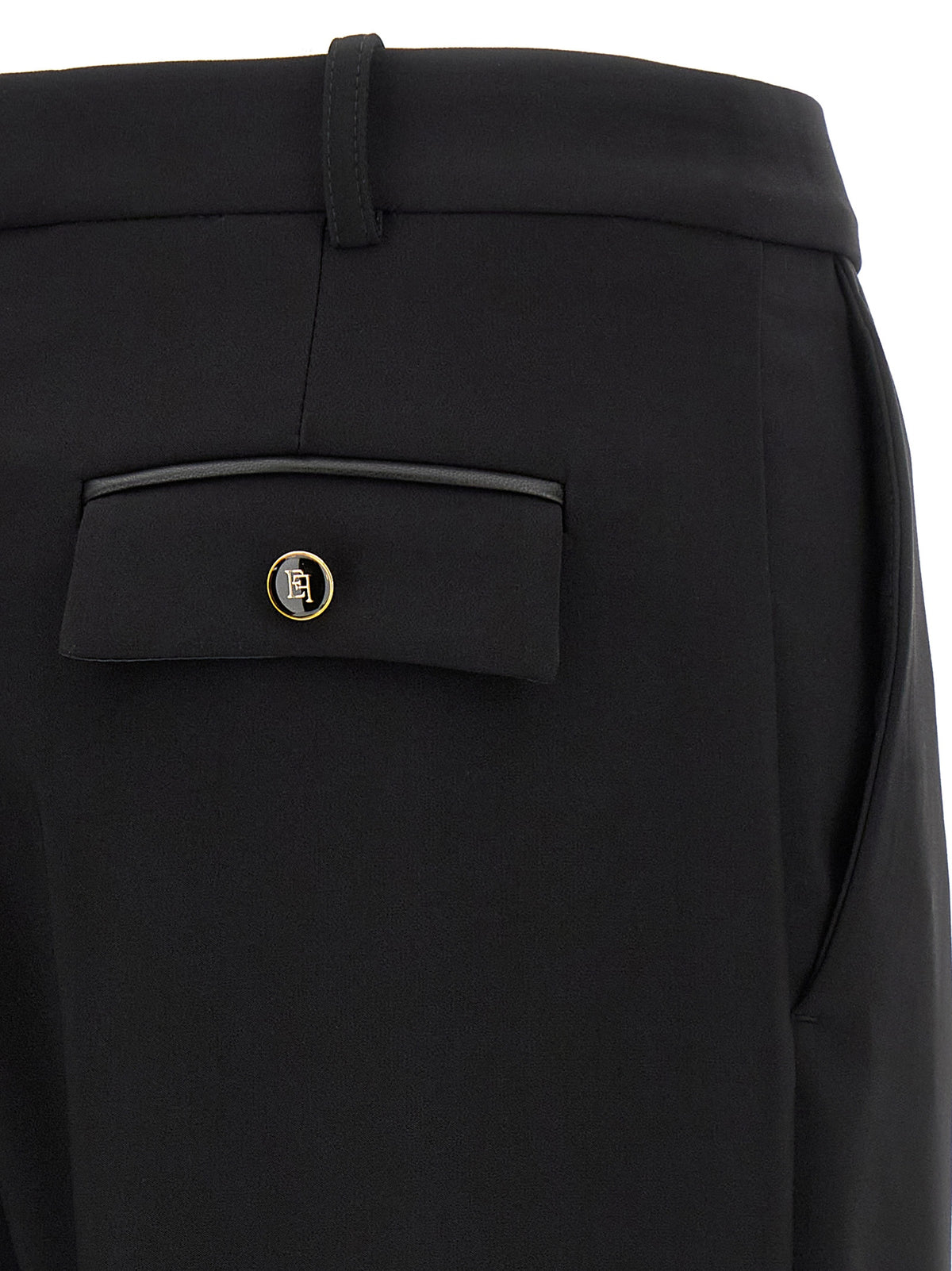 Elisabetta Franchi Black Polyester Casual Pants