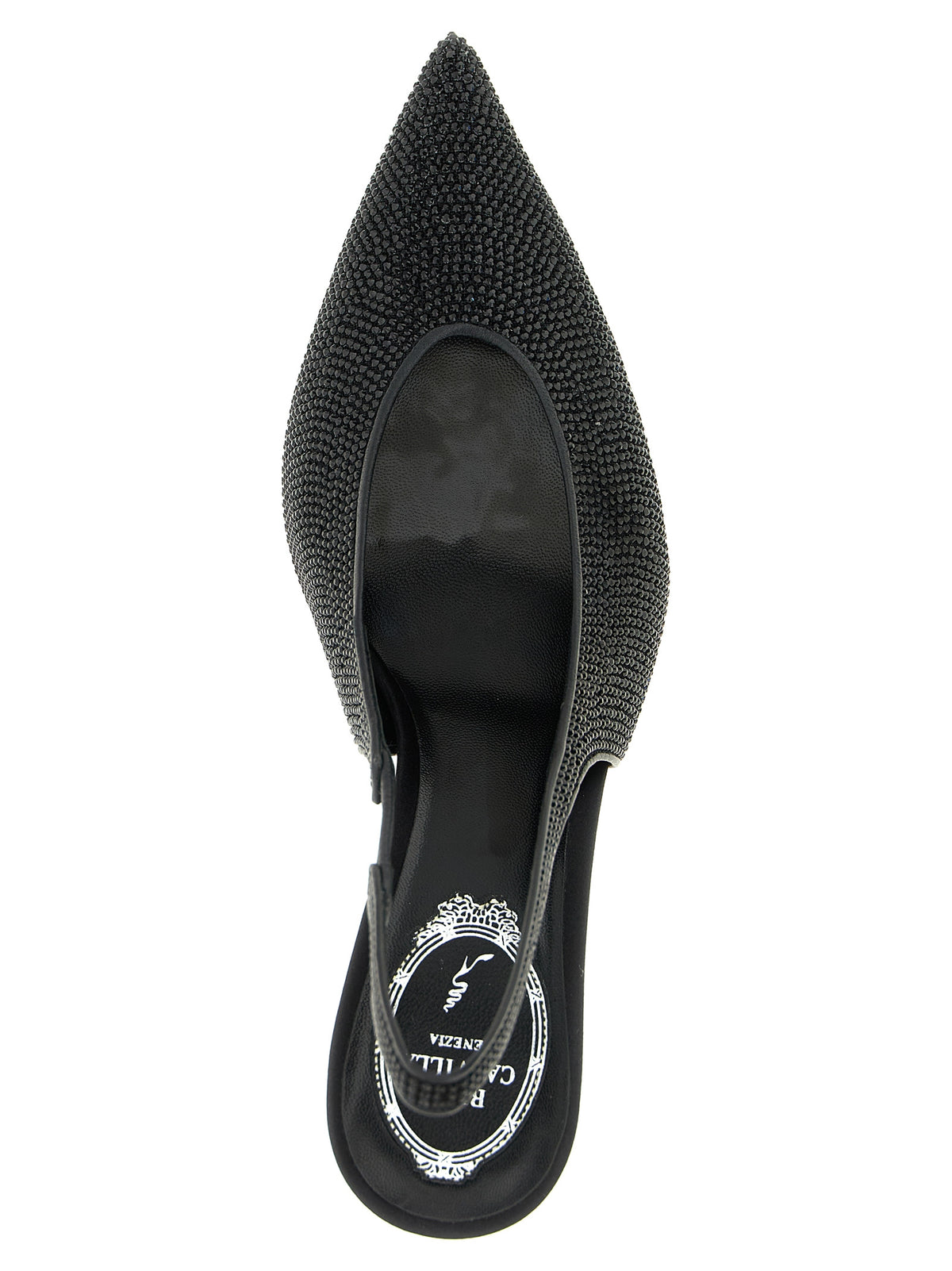 RENE CAOVILLA Black Glass High Heel Pumps