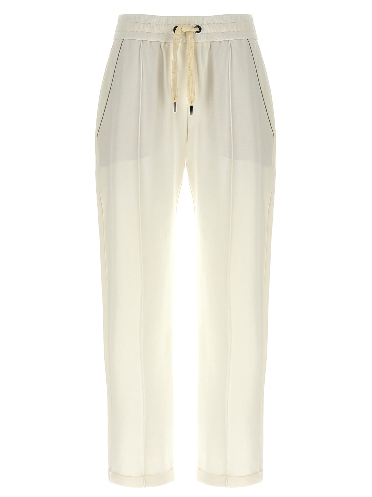 Brunello Cucinelli White Cotton Joggers (Workout Pants)