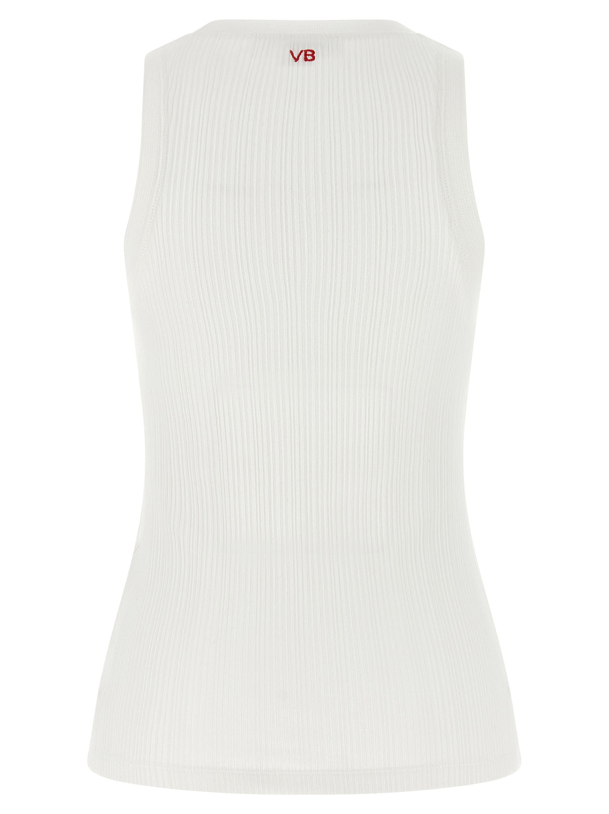 Victoria Beckham White Cotton Sleeveles T-Shirt