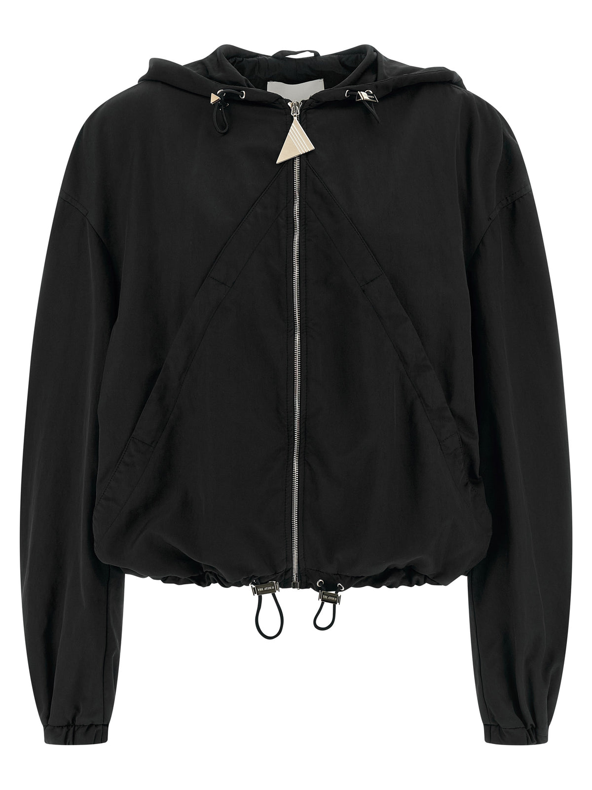 The Attico Black Polyester Bomber
