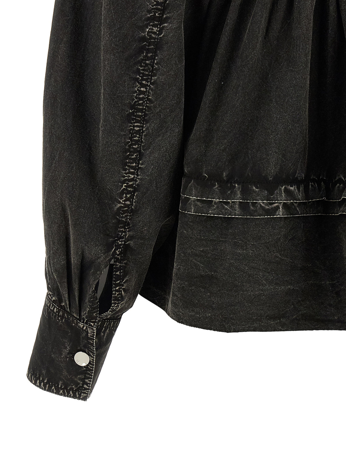 Ganni Black Organic Cotton Blouse