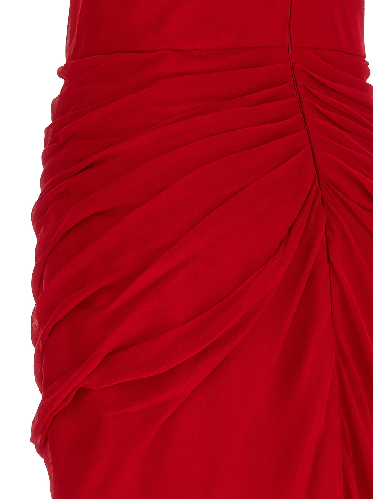 Carolina Herrera Red Silk Midi Dress