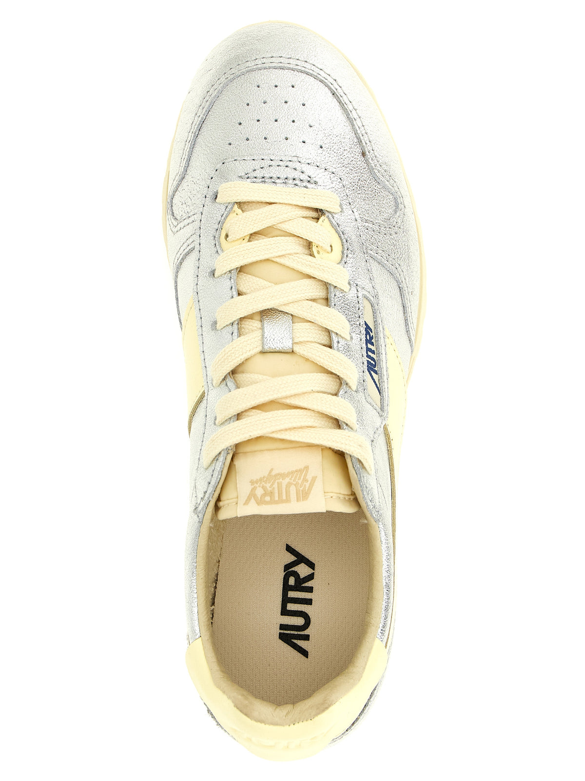 Autry Silver Cowhide Low Top Sneakers