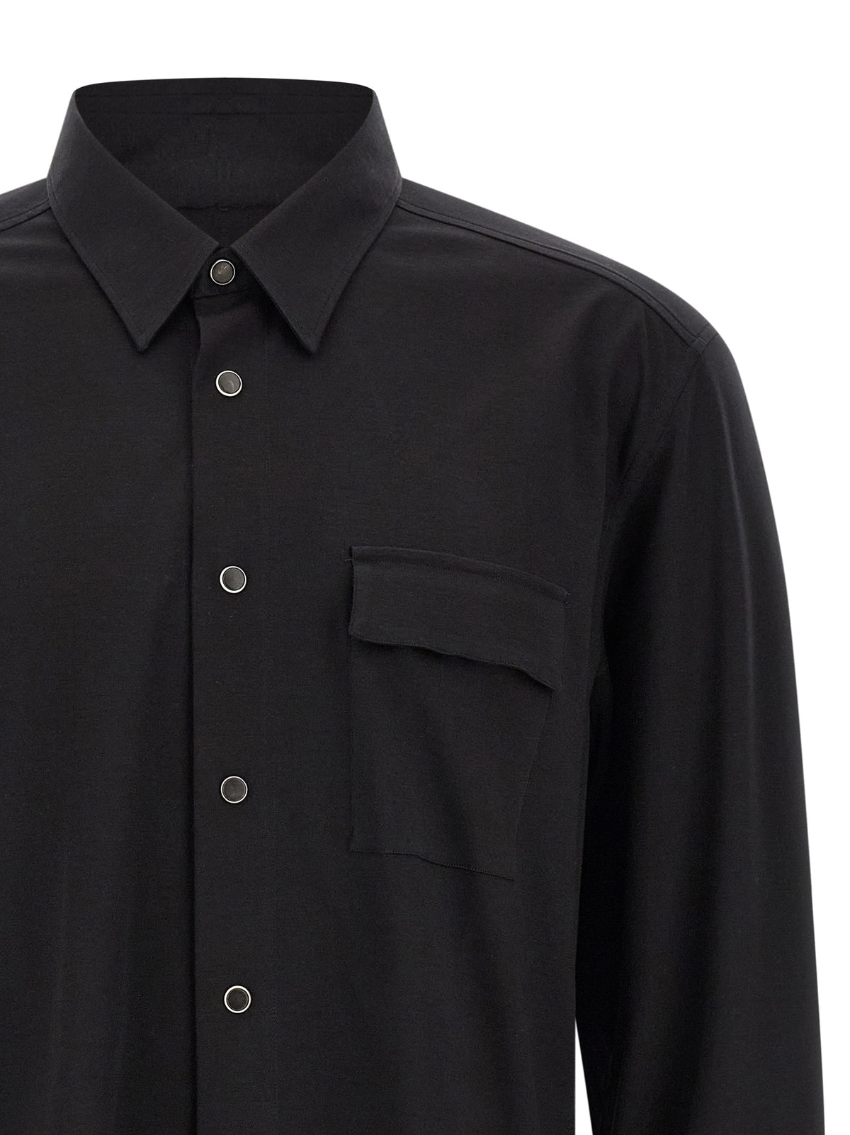 Kiton Black Cotton Blouse