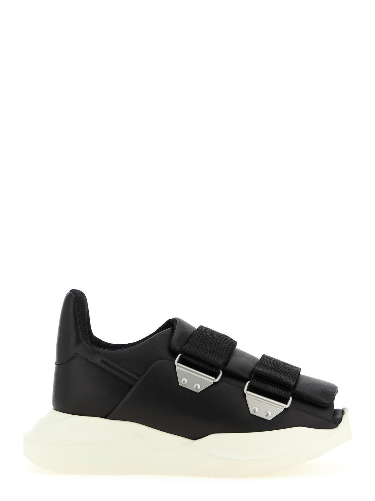 Rick Owens Black Calfskin Athletic Sneakers