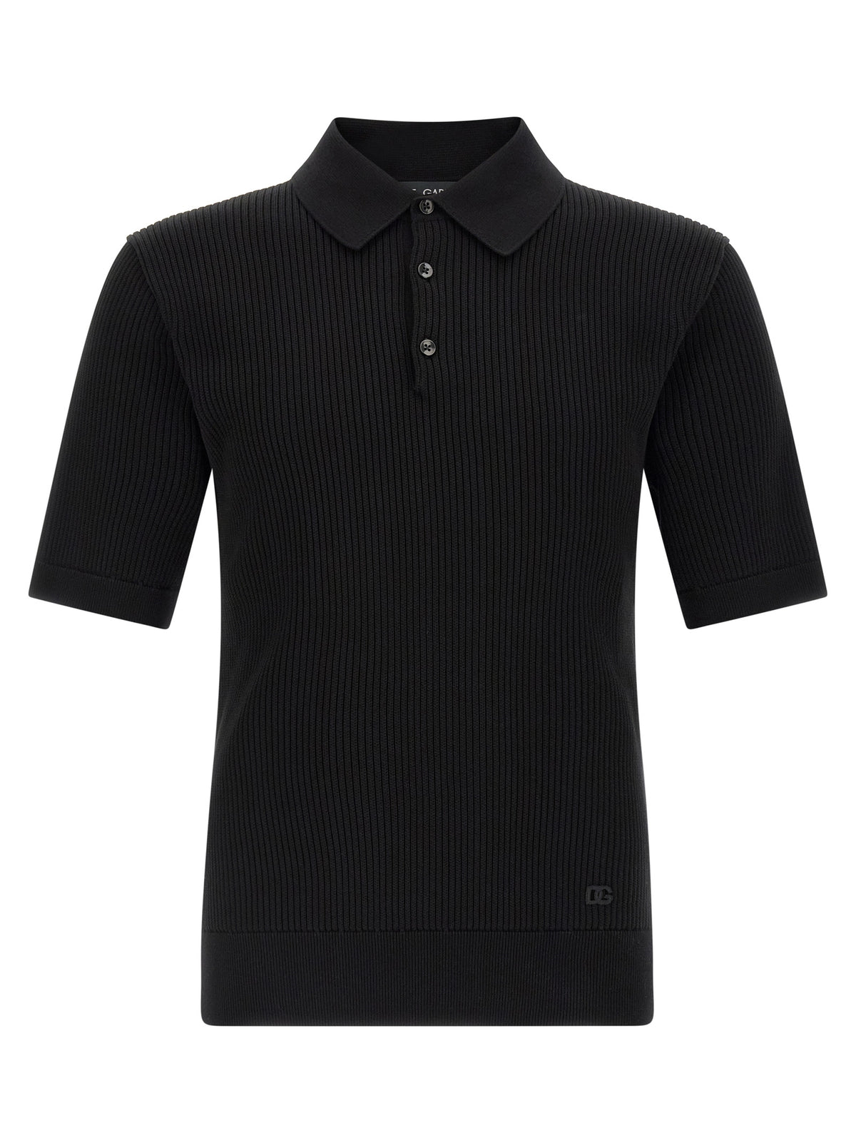 Dolce & Gabbana Black Cotton Polo Shirt