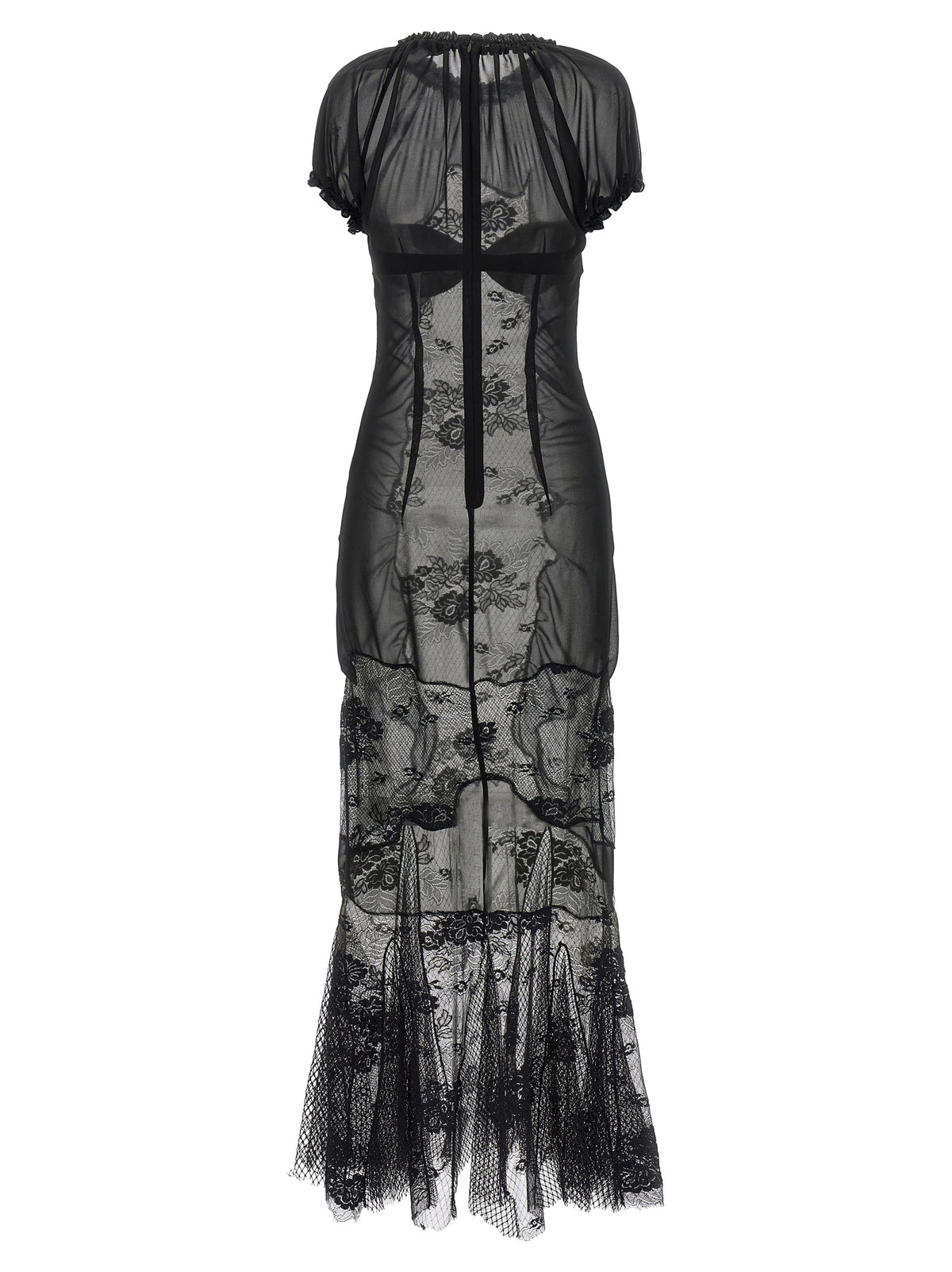 The Attico Black Cotton Midi Dress