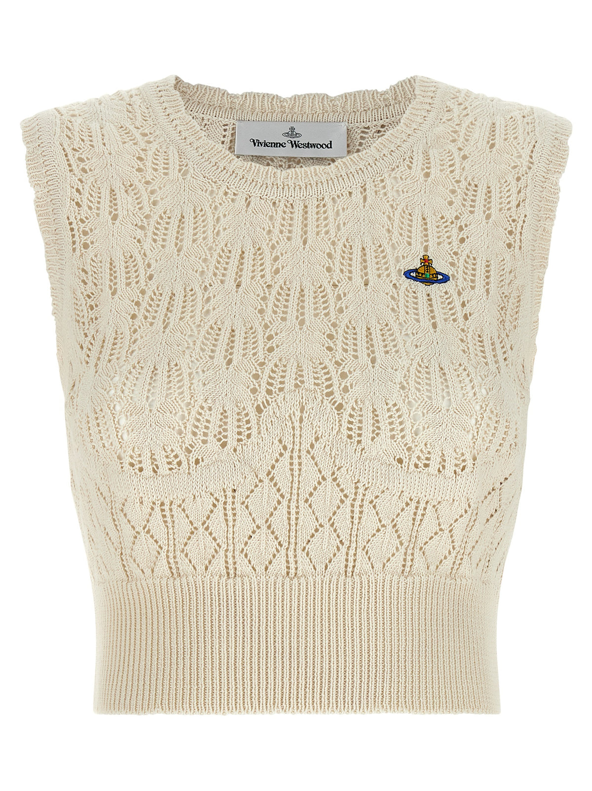 Vivienne Westwood Beige Cotton Sleeveles T-Shirt