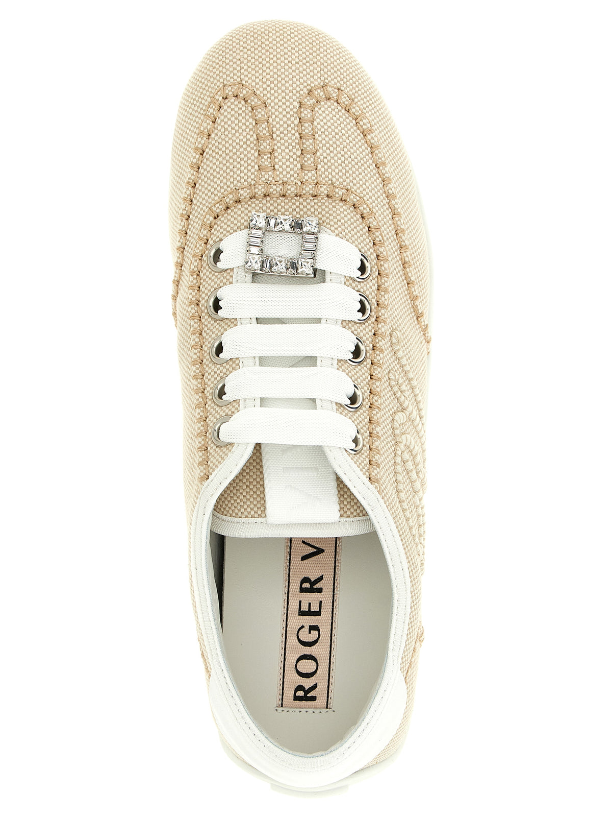 Roger Vivier Beige Polyamide Low Top Sneakers