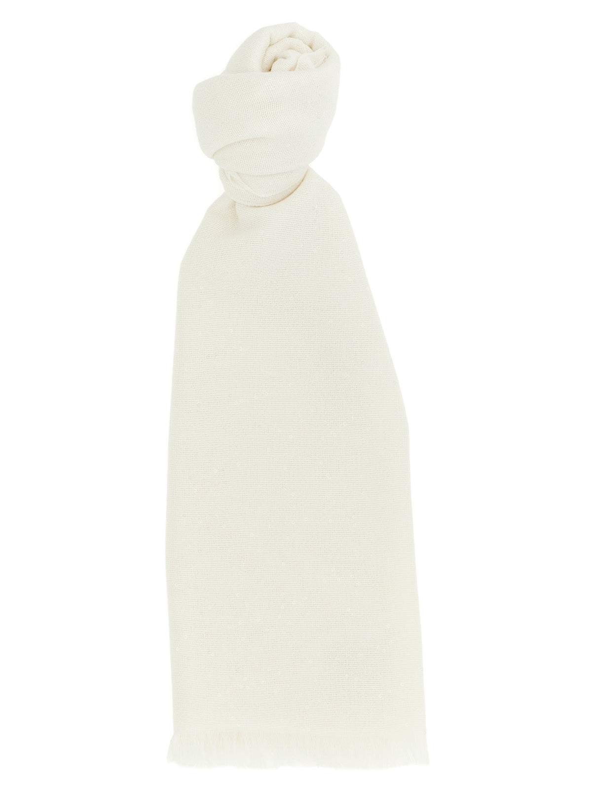 Brunello Cucinelli White Cashmere Scarf